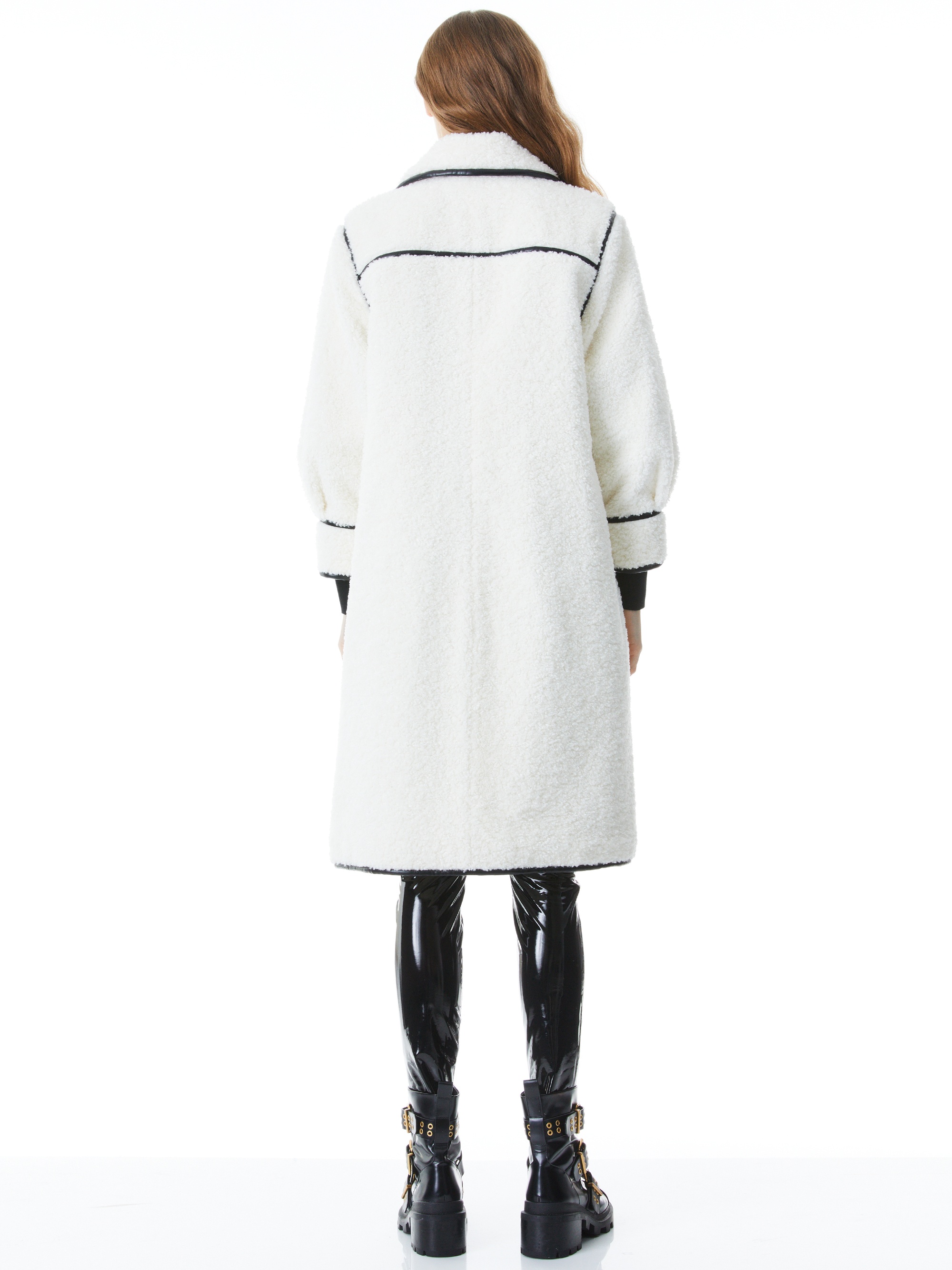 SAMSON FAUX SHEARLING PIPED COAT - 3