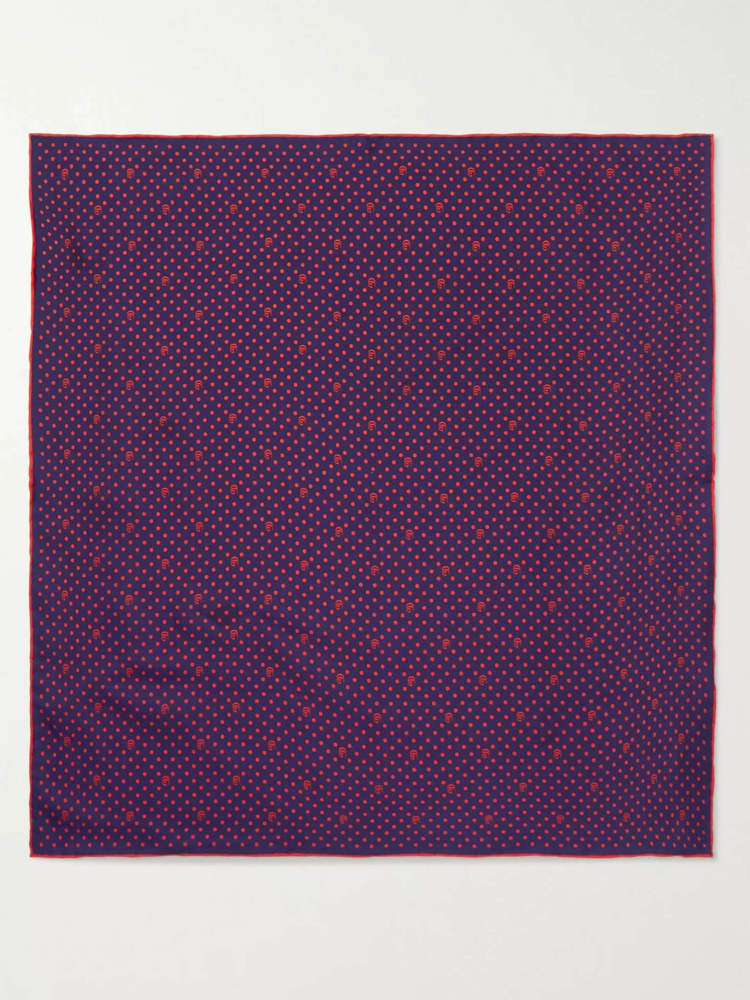 Logo-Print Silk-Twill Pocket Square - 7