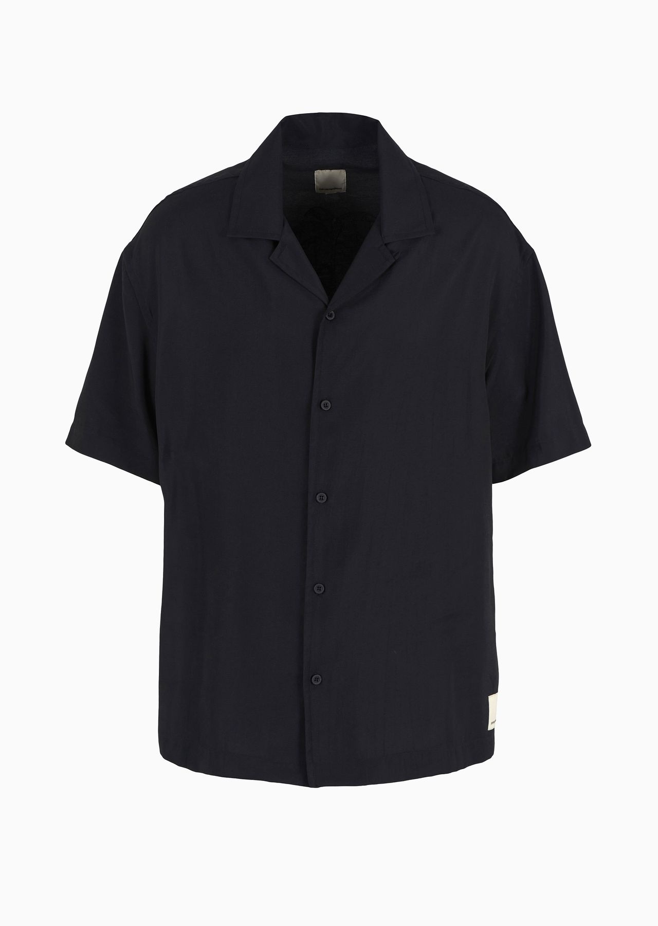 Emporio Armani Sustainability Values Capsule Collection recycled modal short-sleeved shirt with embr - 1