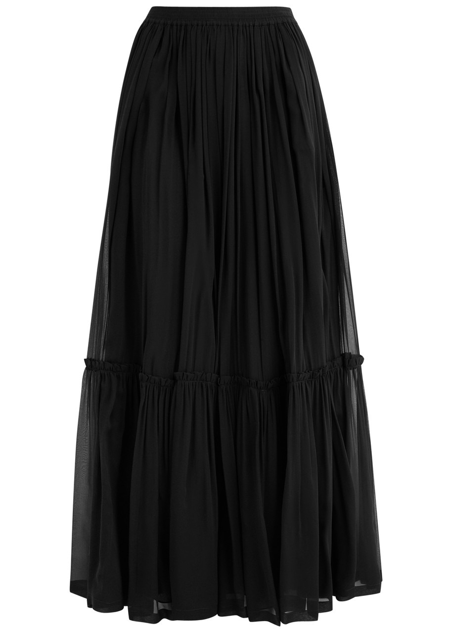 Saint Laurent Silk-chiffon Midi Skirt - 1