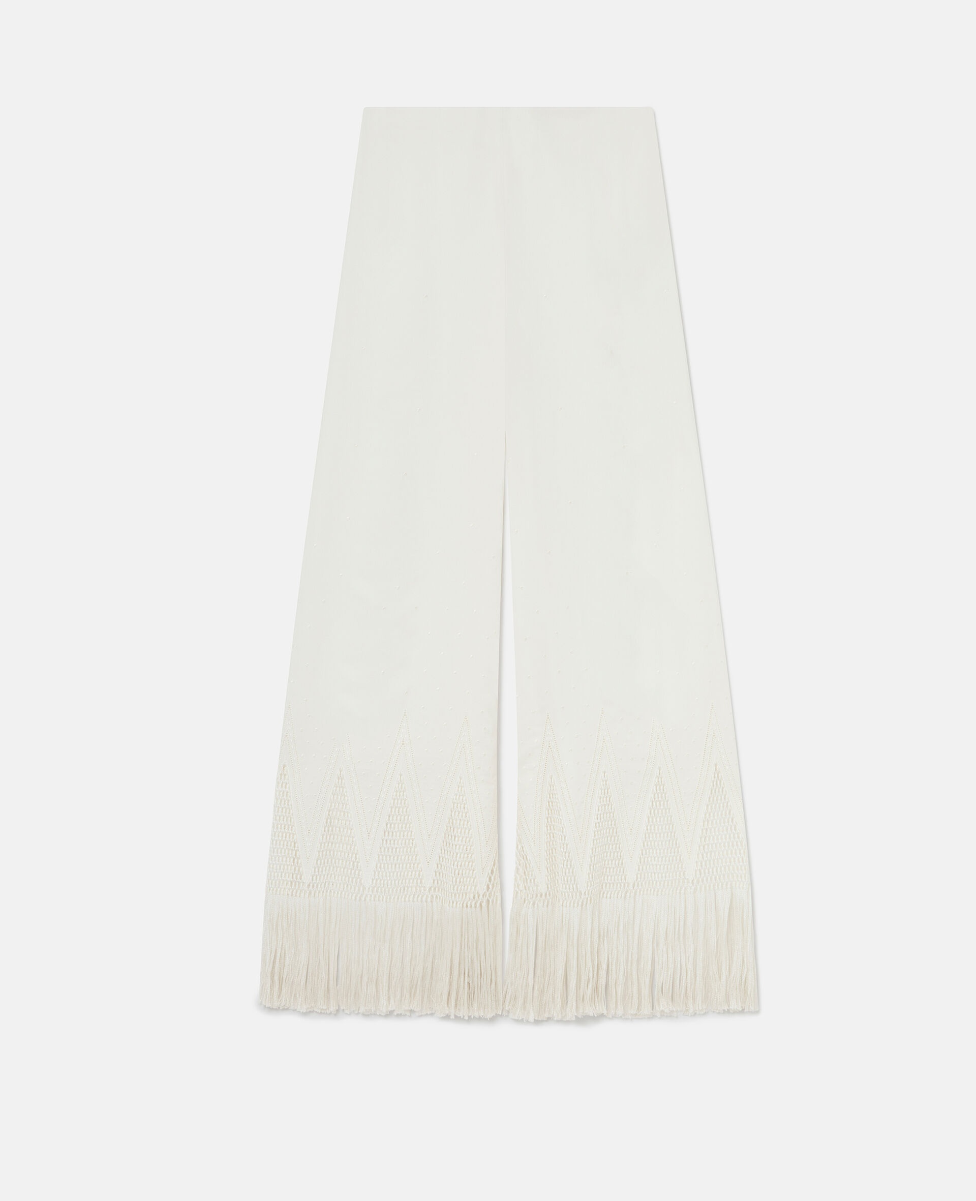 Open-Knit Fringe Wide-Leg Pants - 1