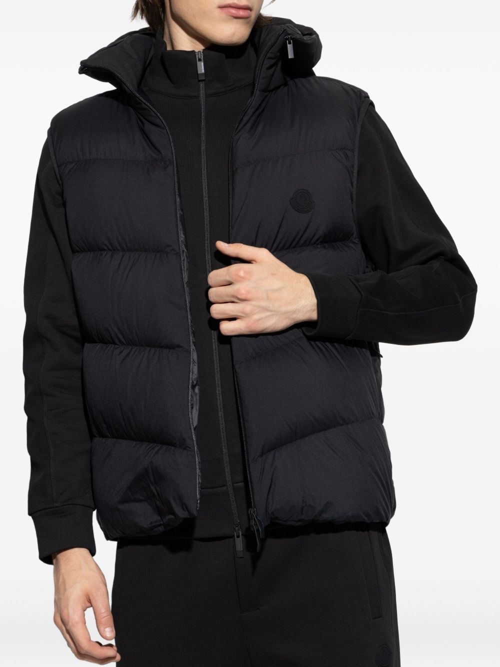 hooded quilted gilet - 3