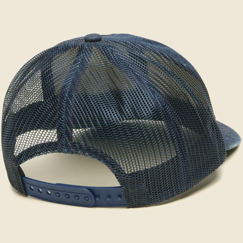 RRL by Ralph Lauren Denim Logo Trucker Hat - Indigo outlook