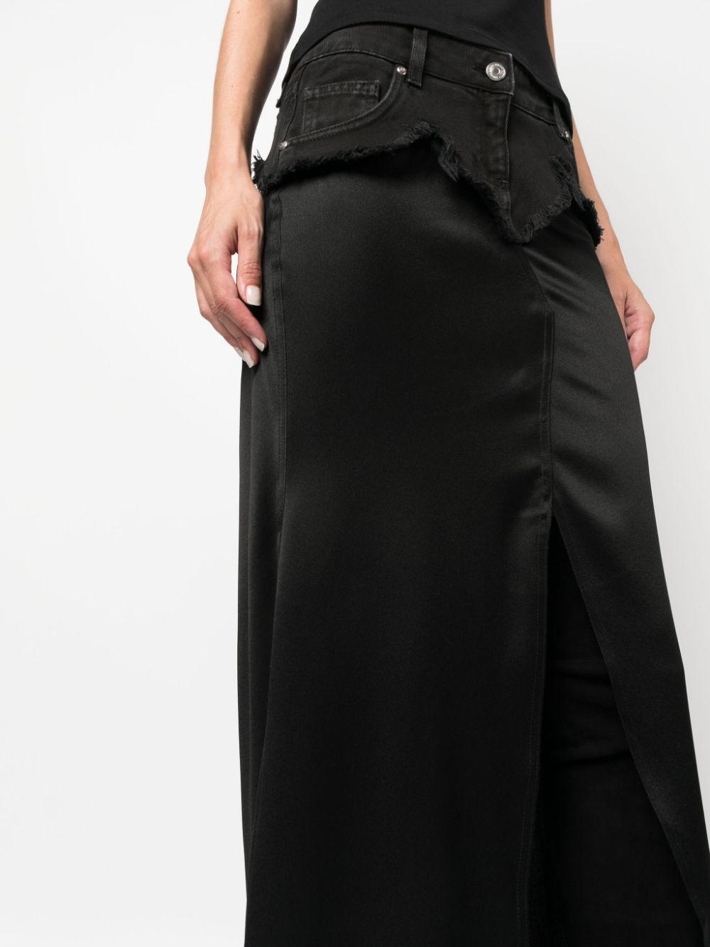 layered detail ankle-length skirt - 5