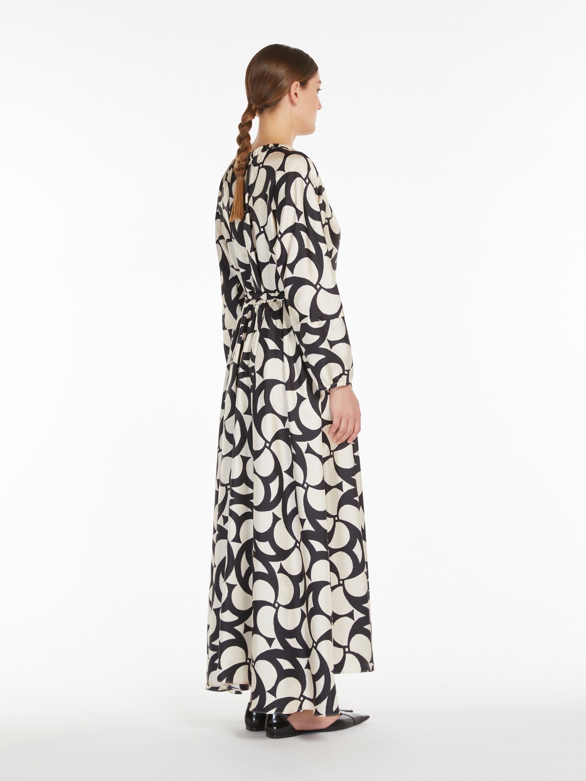 NINA Printed silk flared dress - 4