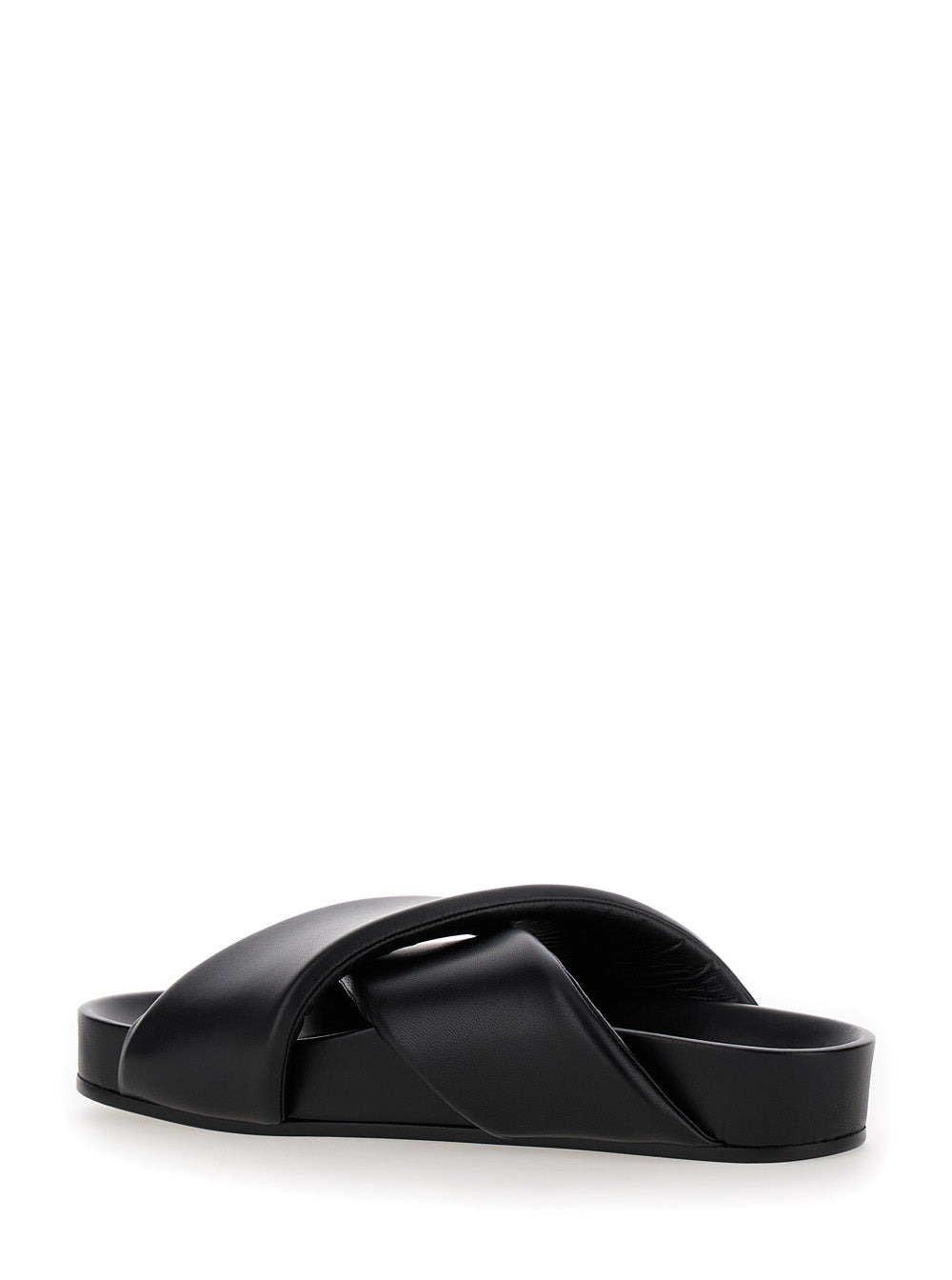 Jil Sander Men Black Sandals With Criss Cros Bands In Smooth Leather Man - 3