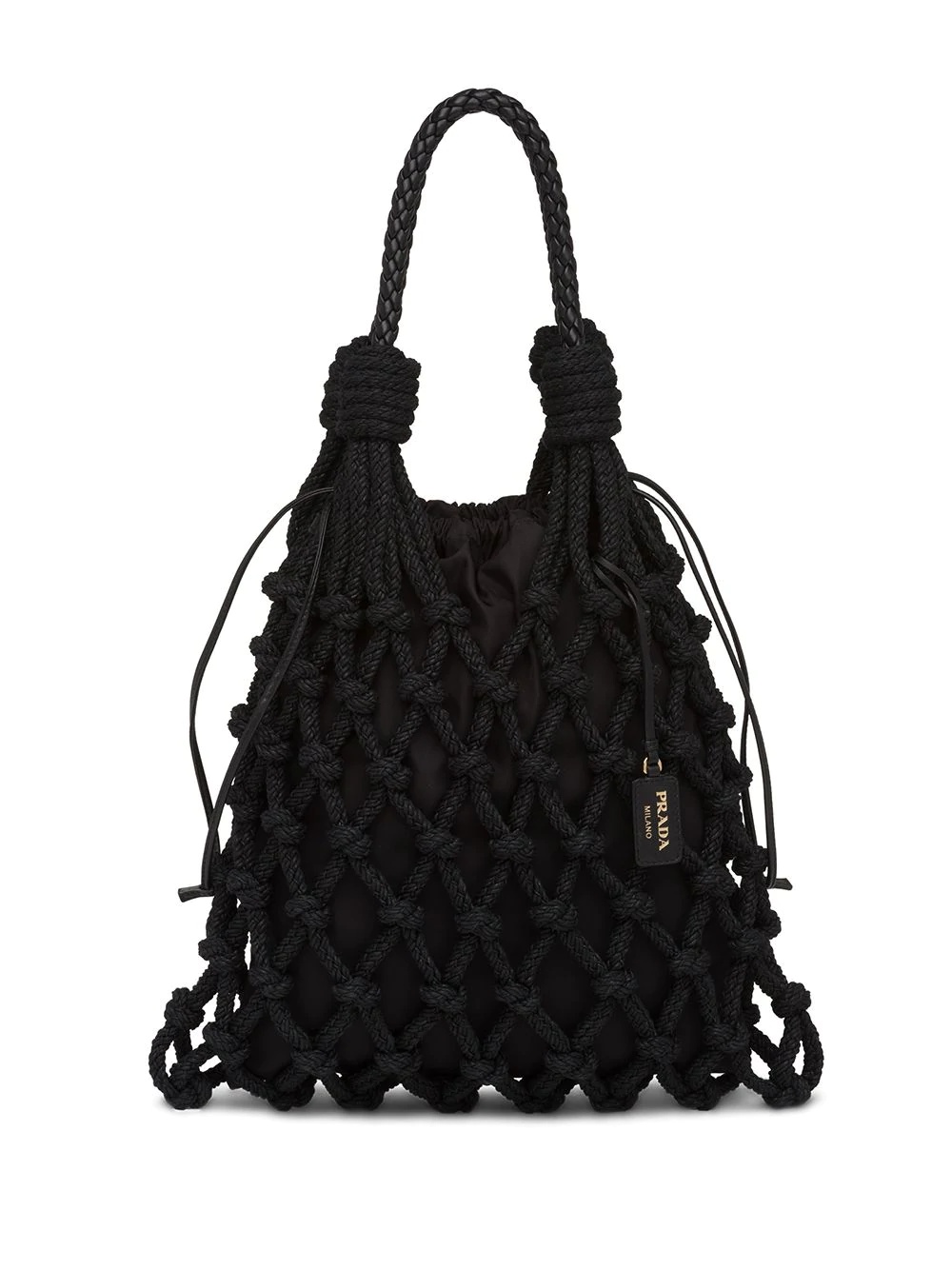 knotted cord tote bag - 1