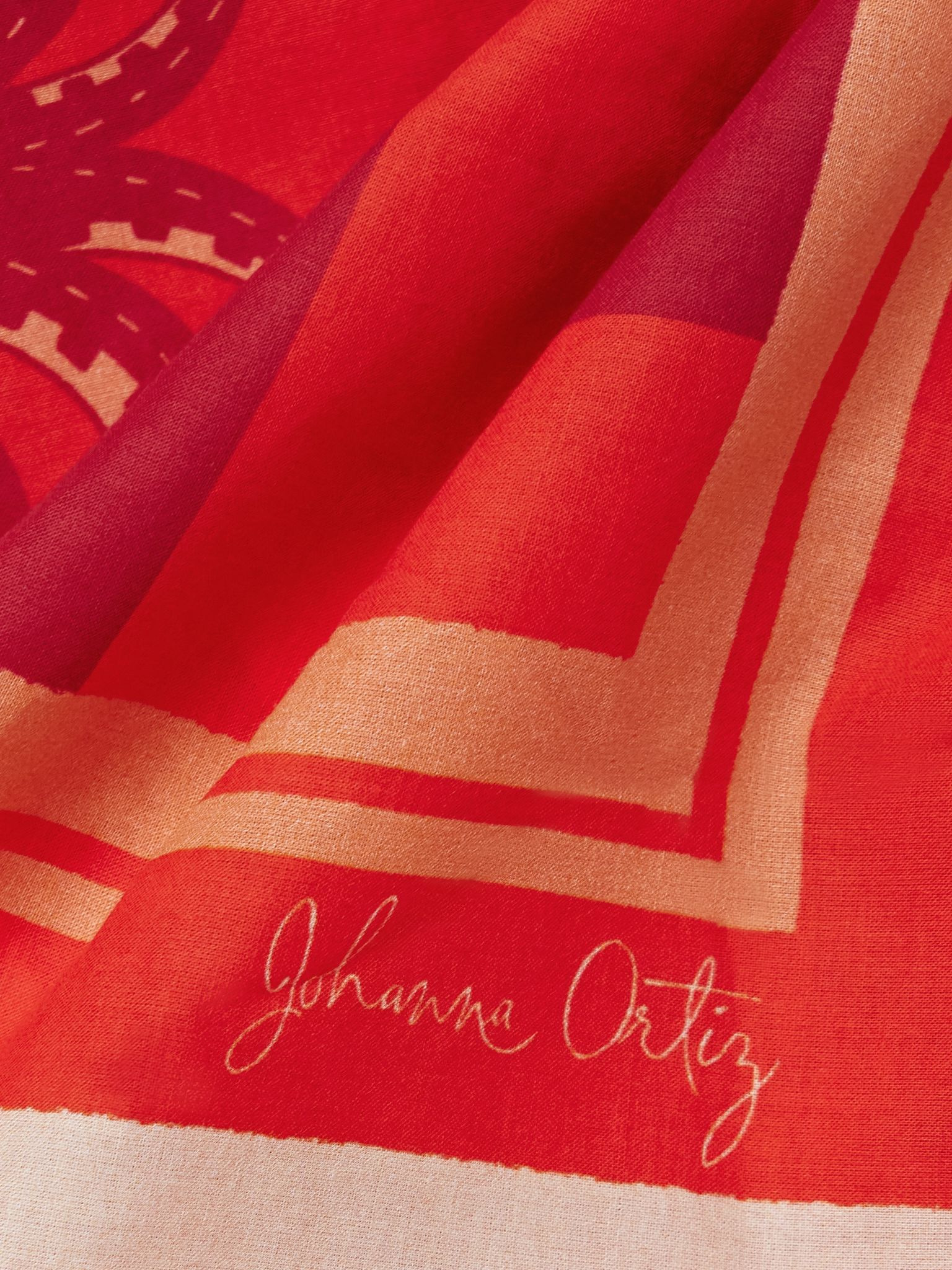 Printed organic cotton-voile pareo Red - 4