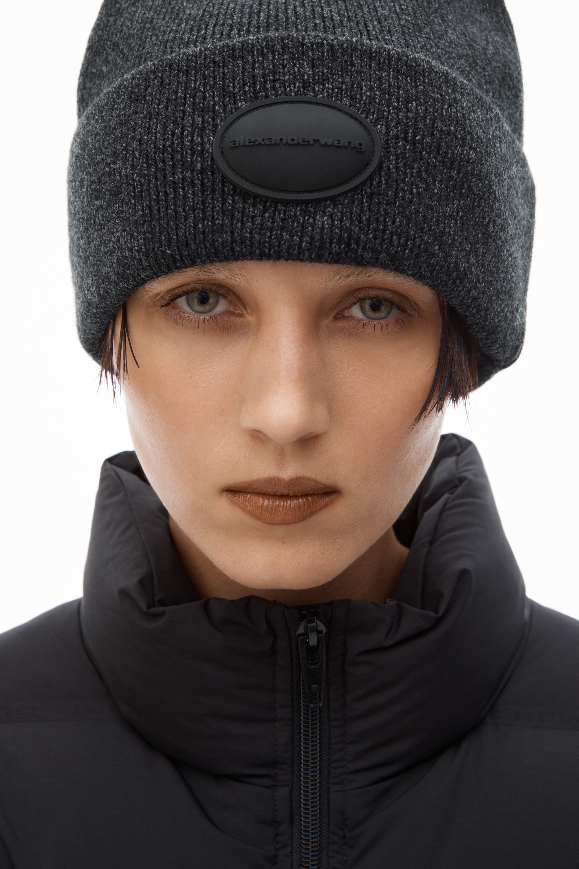 dome logo beanie in ribbed wool stretch - 2