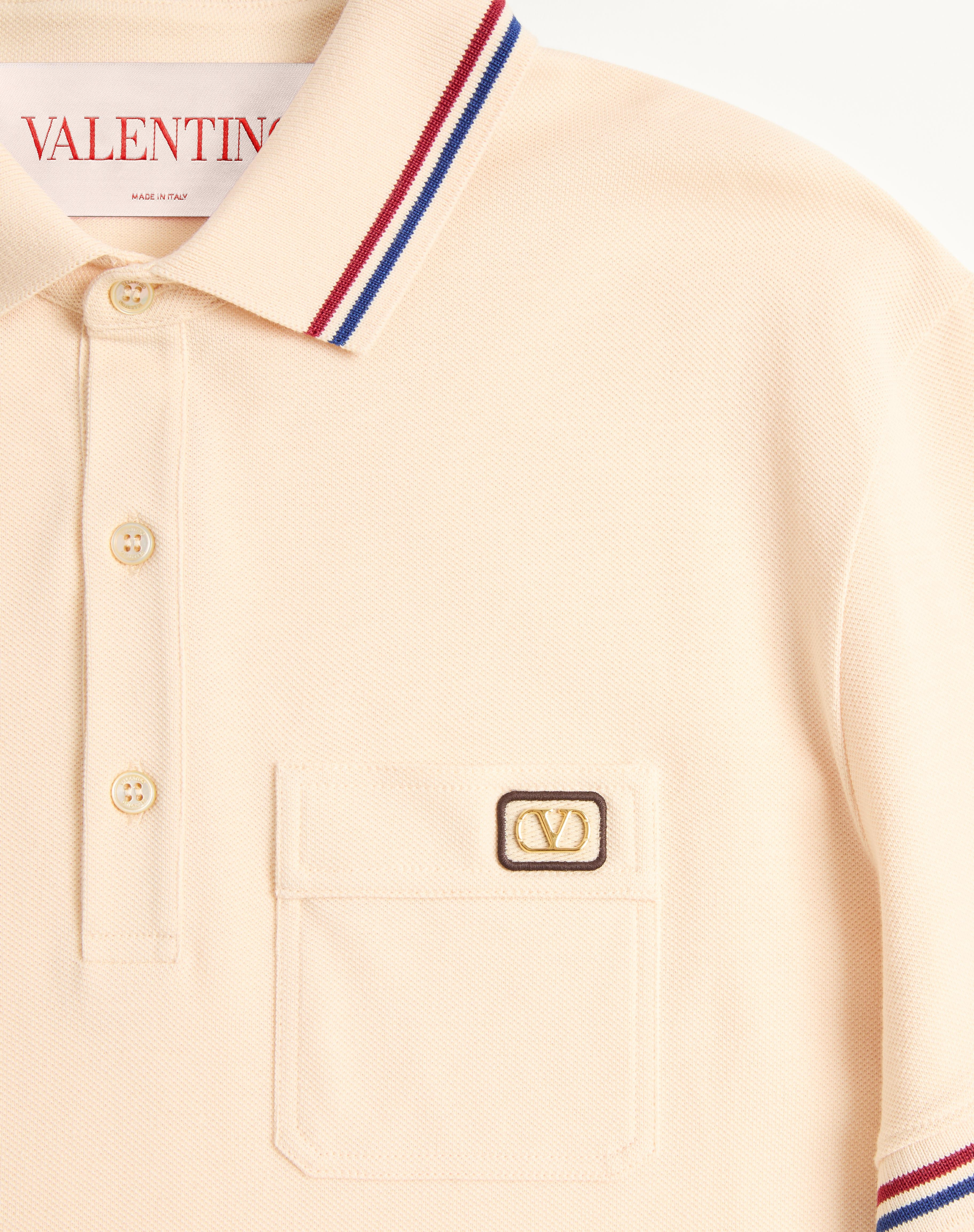 COTTON PIQUÉ POLO SHIRT WITH VLOGO PATCH - 3