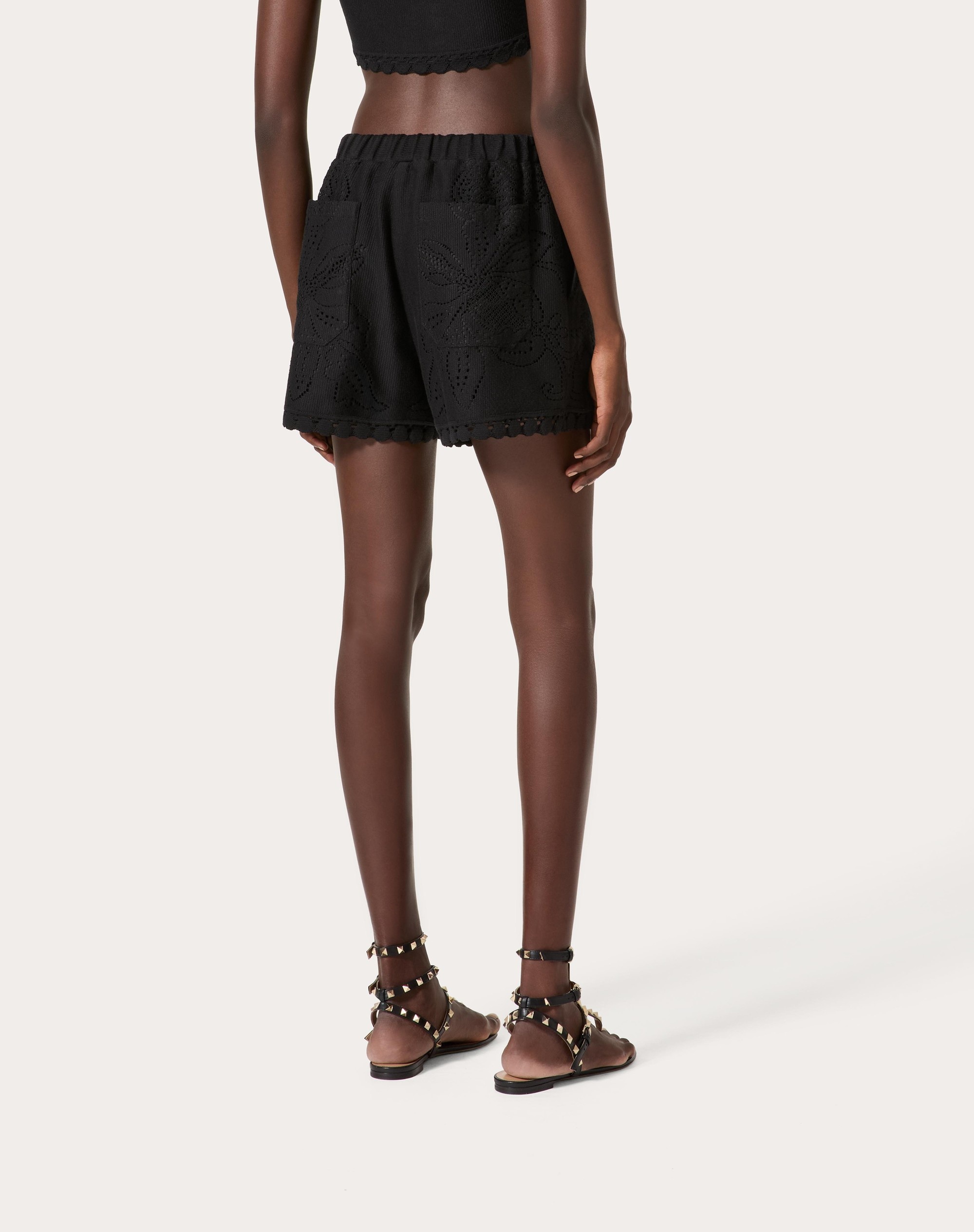 SHORTS IN VALENTINO COTTON GUIPURE JARDIN PLAT - 4