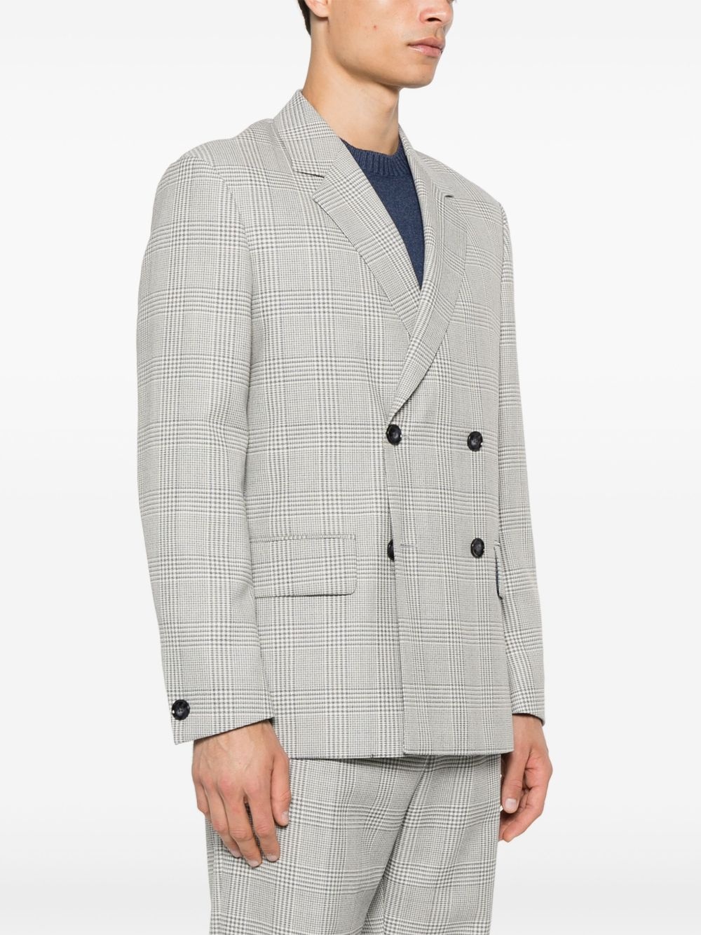 tartan-check blazer - 3