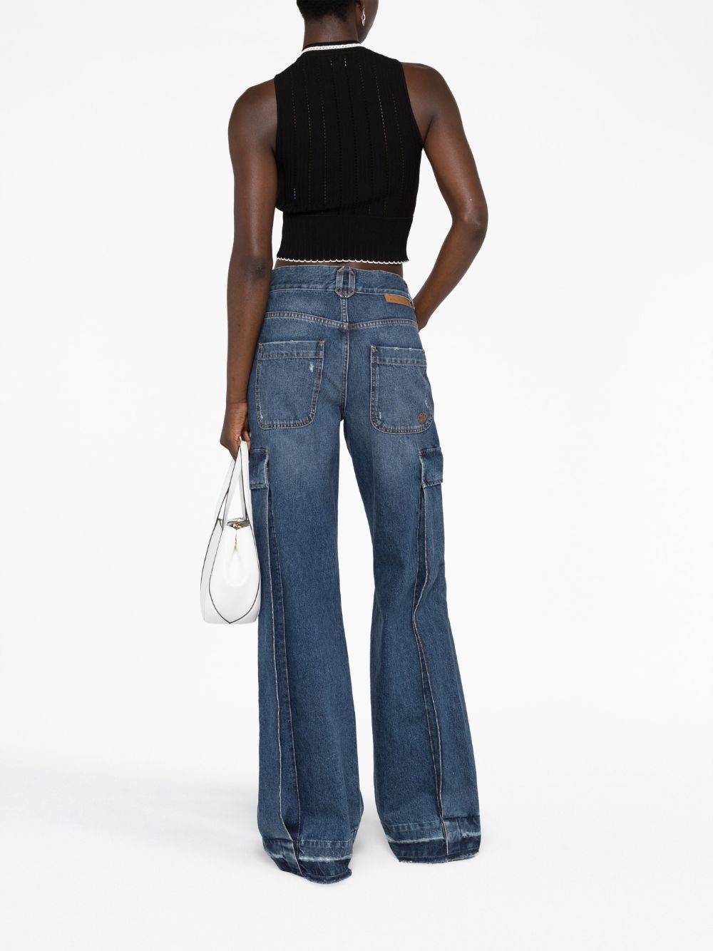 wide-leg cargo jeans - 6