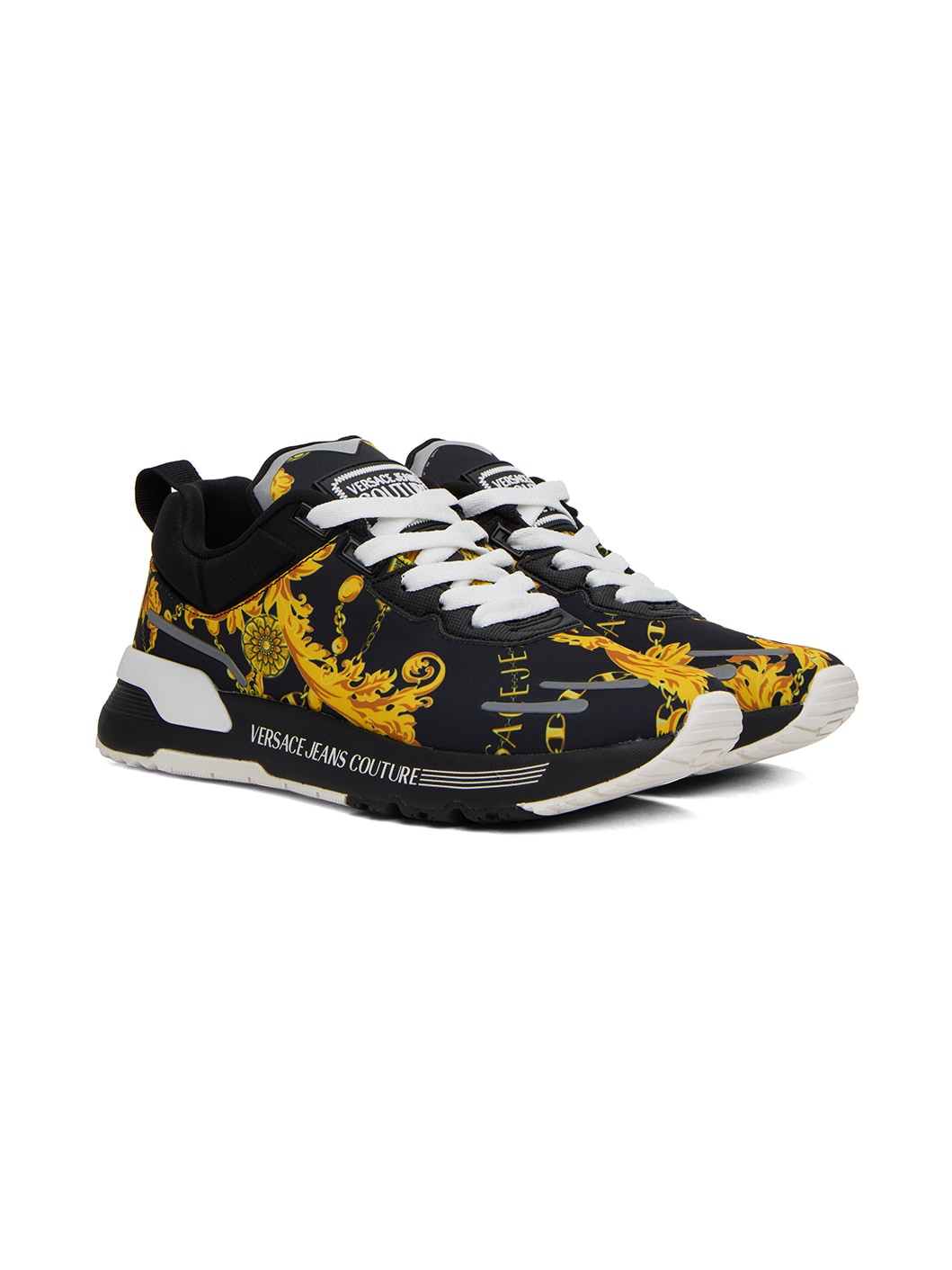 Black & Gold Dynamic Sneakers - 4