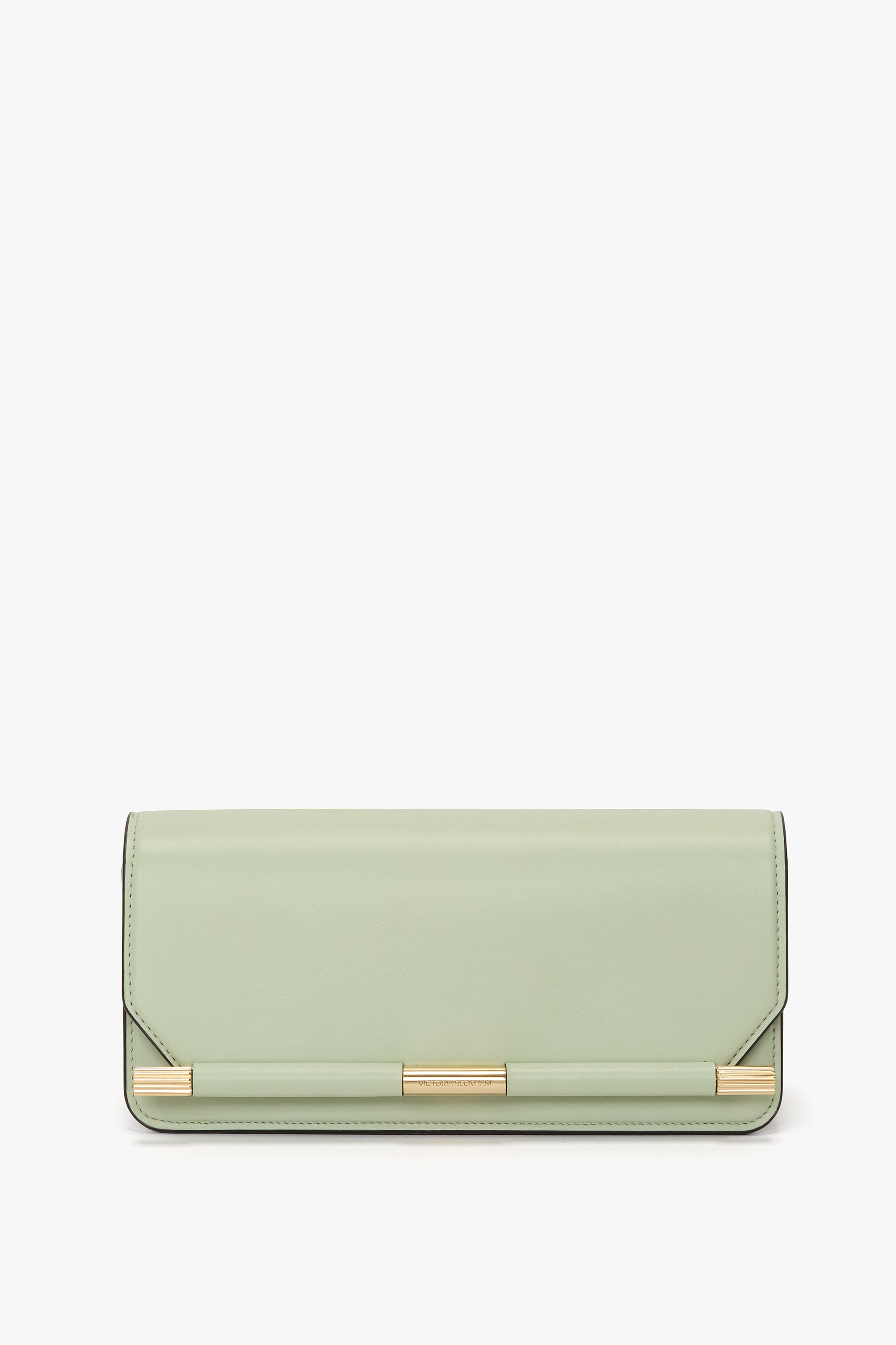 202 Clutch Bag In Pale Green Smooth Leather - 1