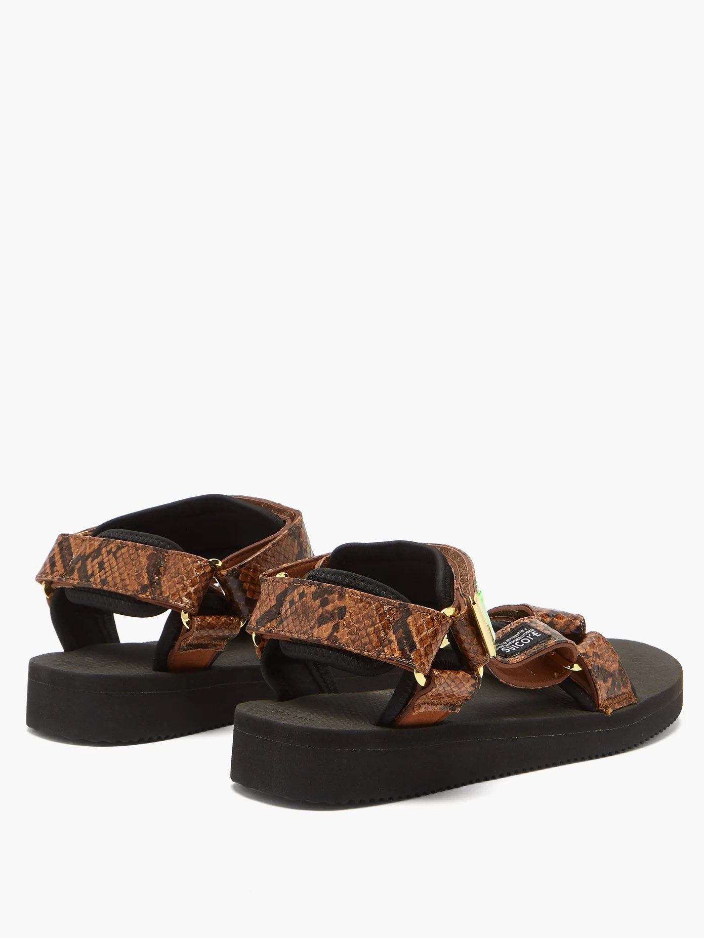 DEPA-V2 snake-effect velcro-strap sandals - 4