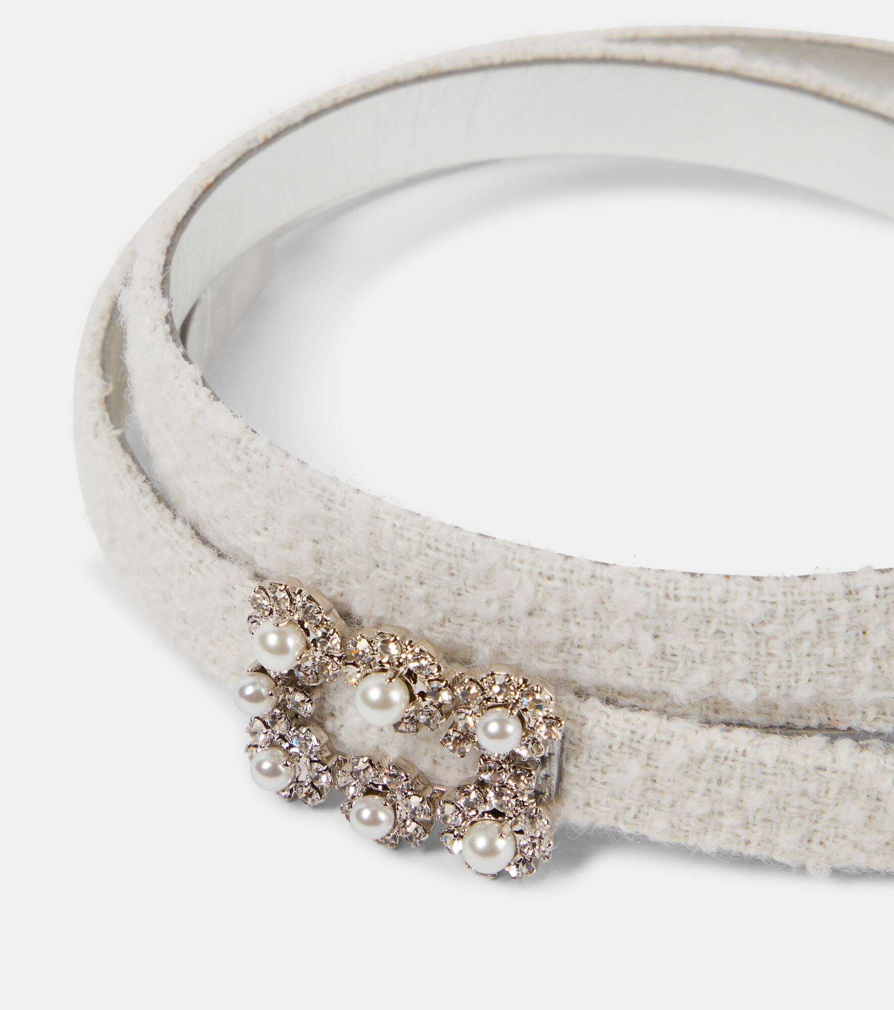 ■Roger Vivier■ブークレトリムレザーベルト Roger Vivier Bouclé-trimmed leather belt | mytheresa