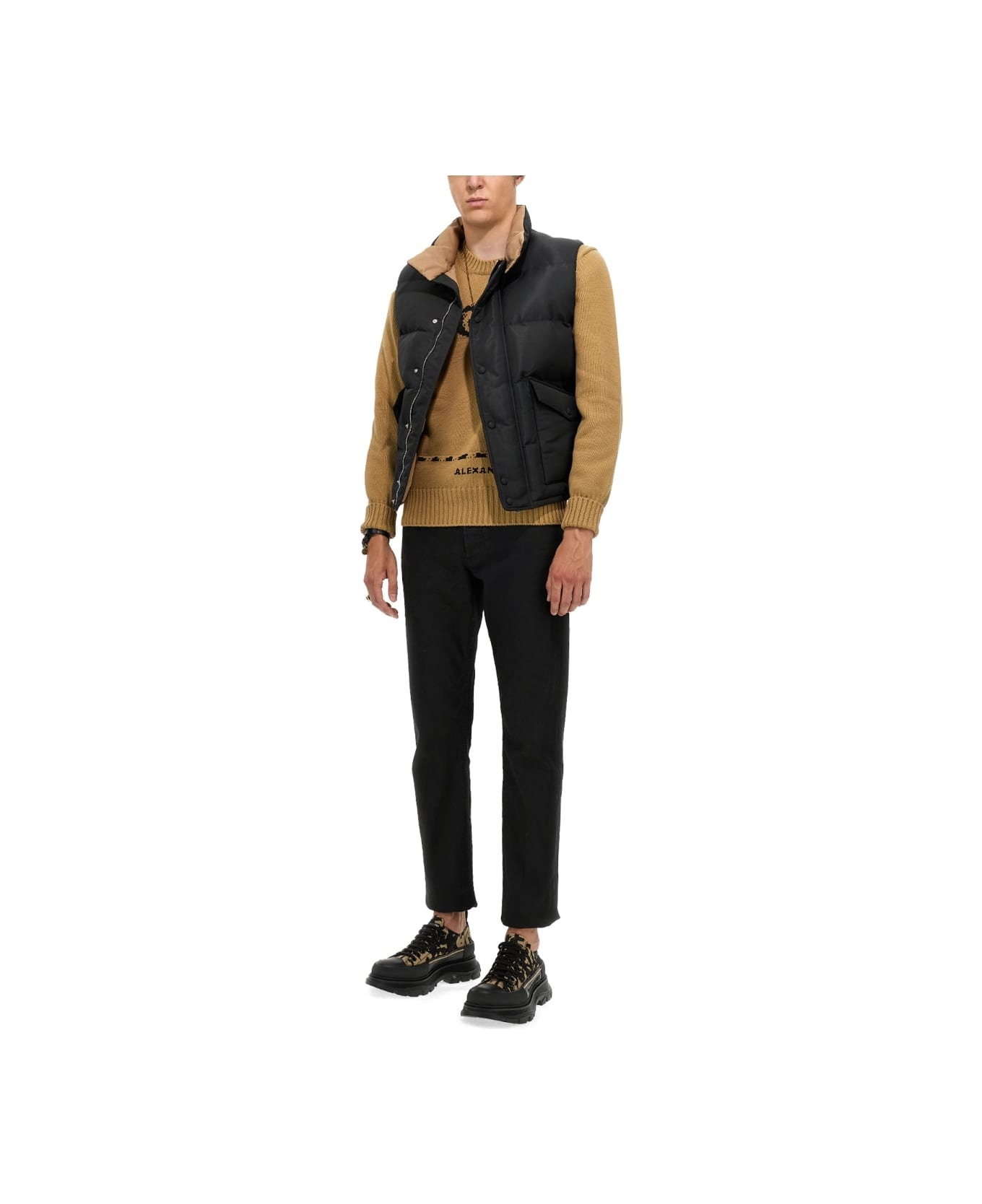 Graffiti Logo Print Down Vest - 2