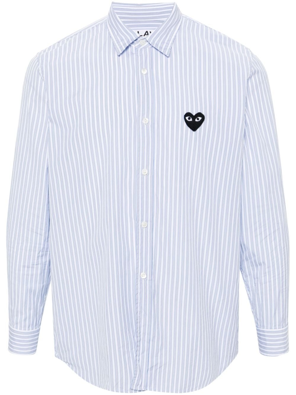 Heart-patch striped shirt - 1