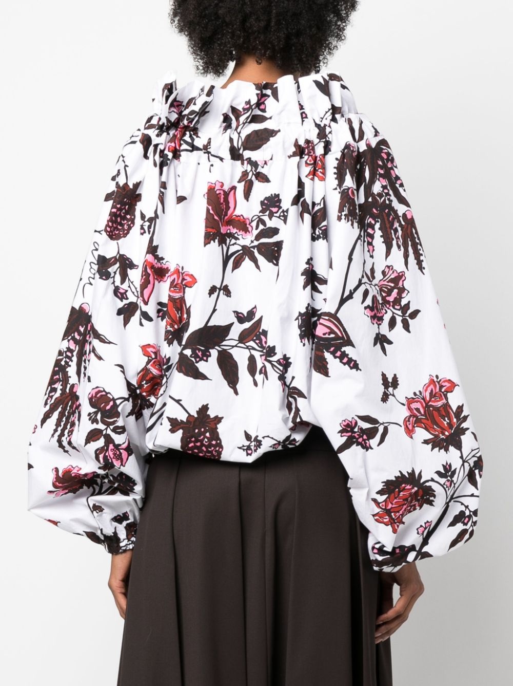 floral-print bow-detail blouse - 4