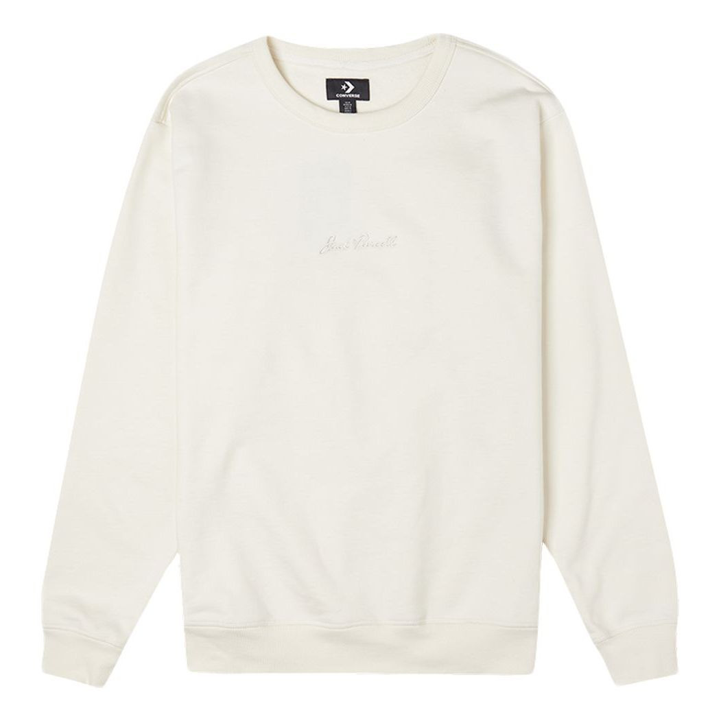 Men's Converse Jack Purcell Athleisure Casual Sports Fleece Round Neck Pullover White 10022516-A01 - 1