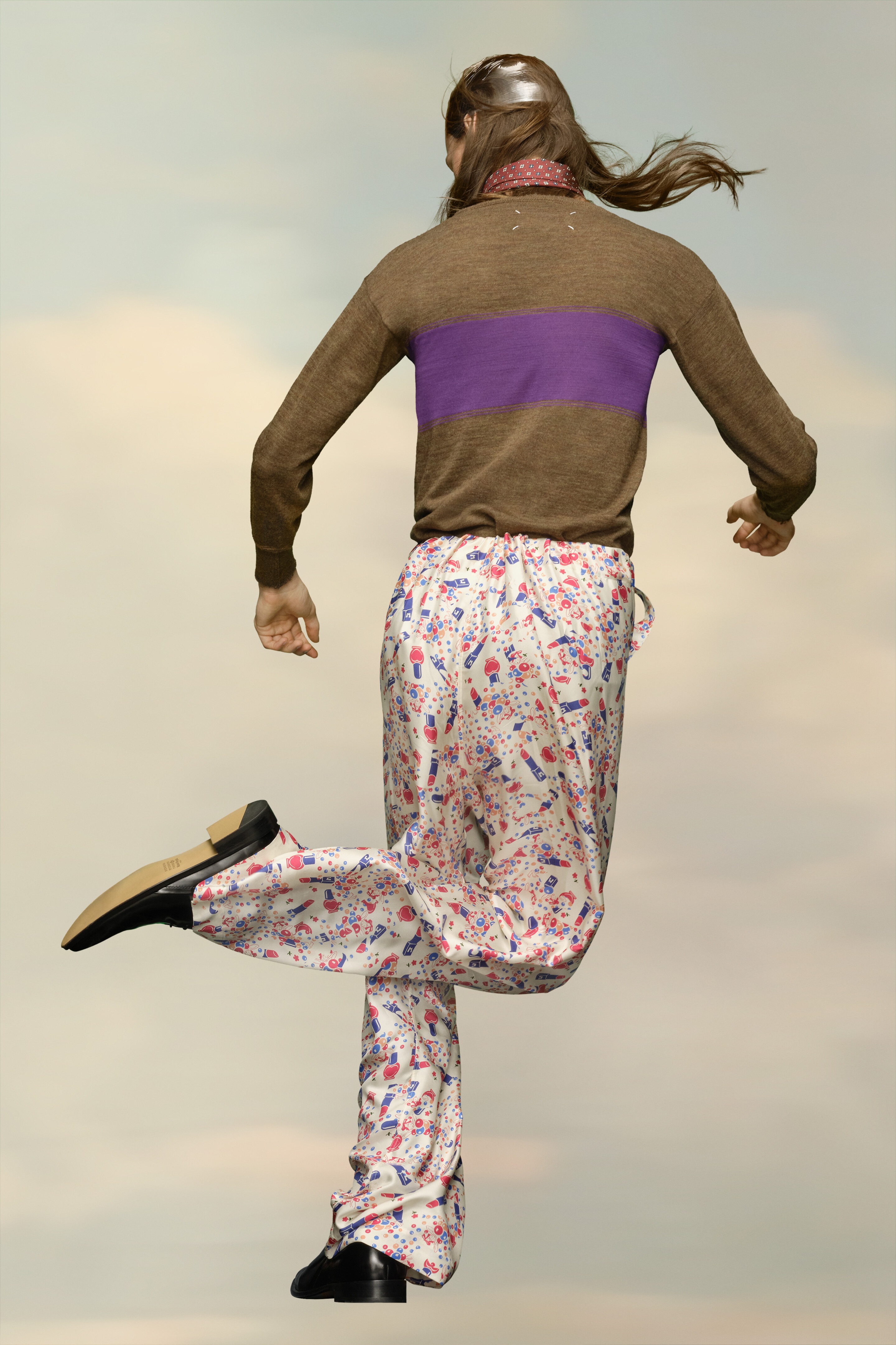 Ditsy silk trousers - 4