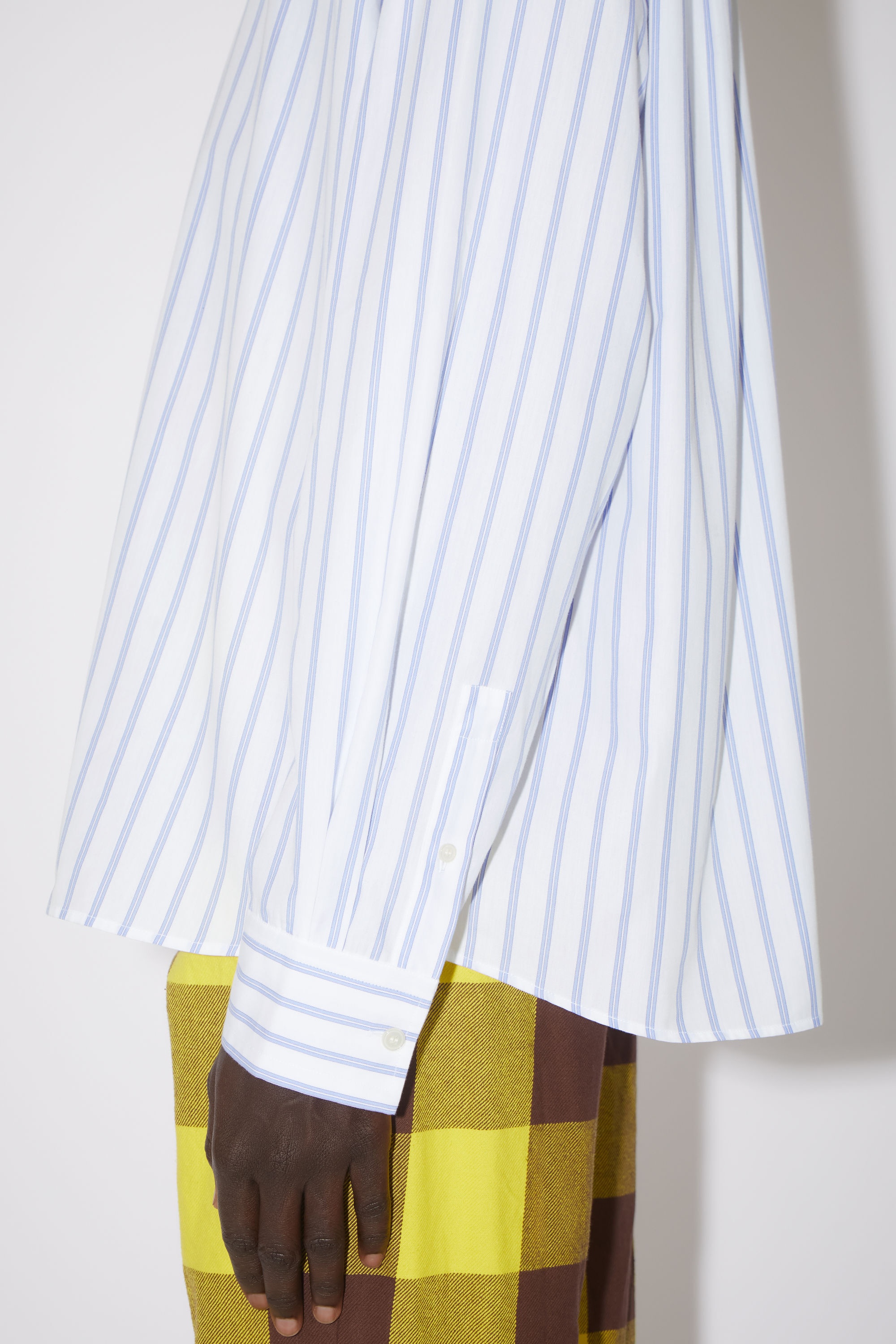 Stripe button-up shirt - White/dusty blue - 4