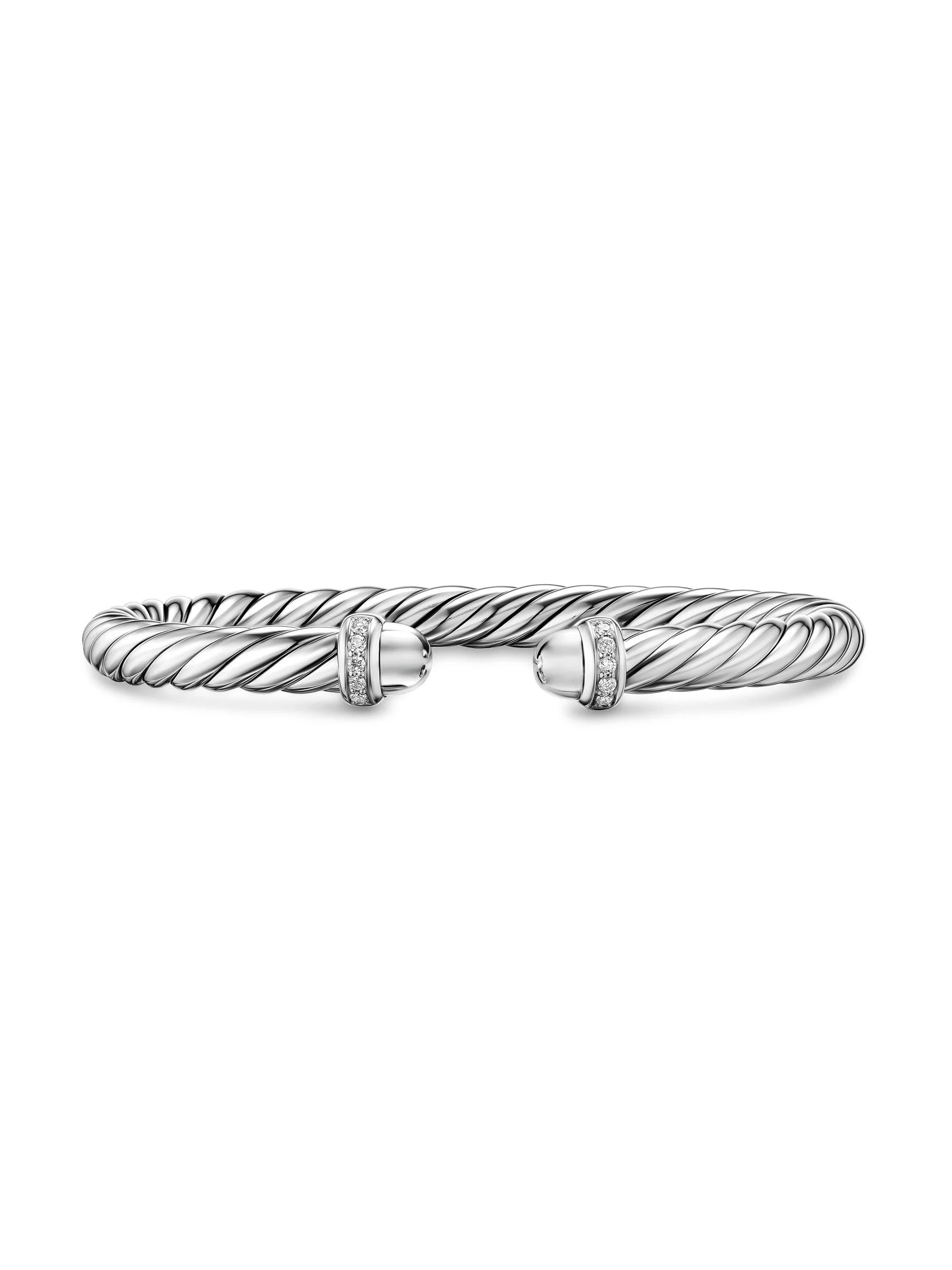 Women's Cable Flex Bracelet in Sterling Silver - Diamond - 1