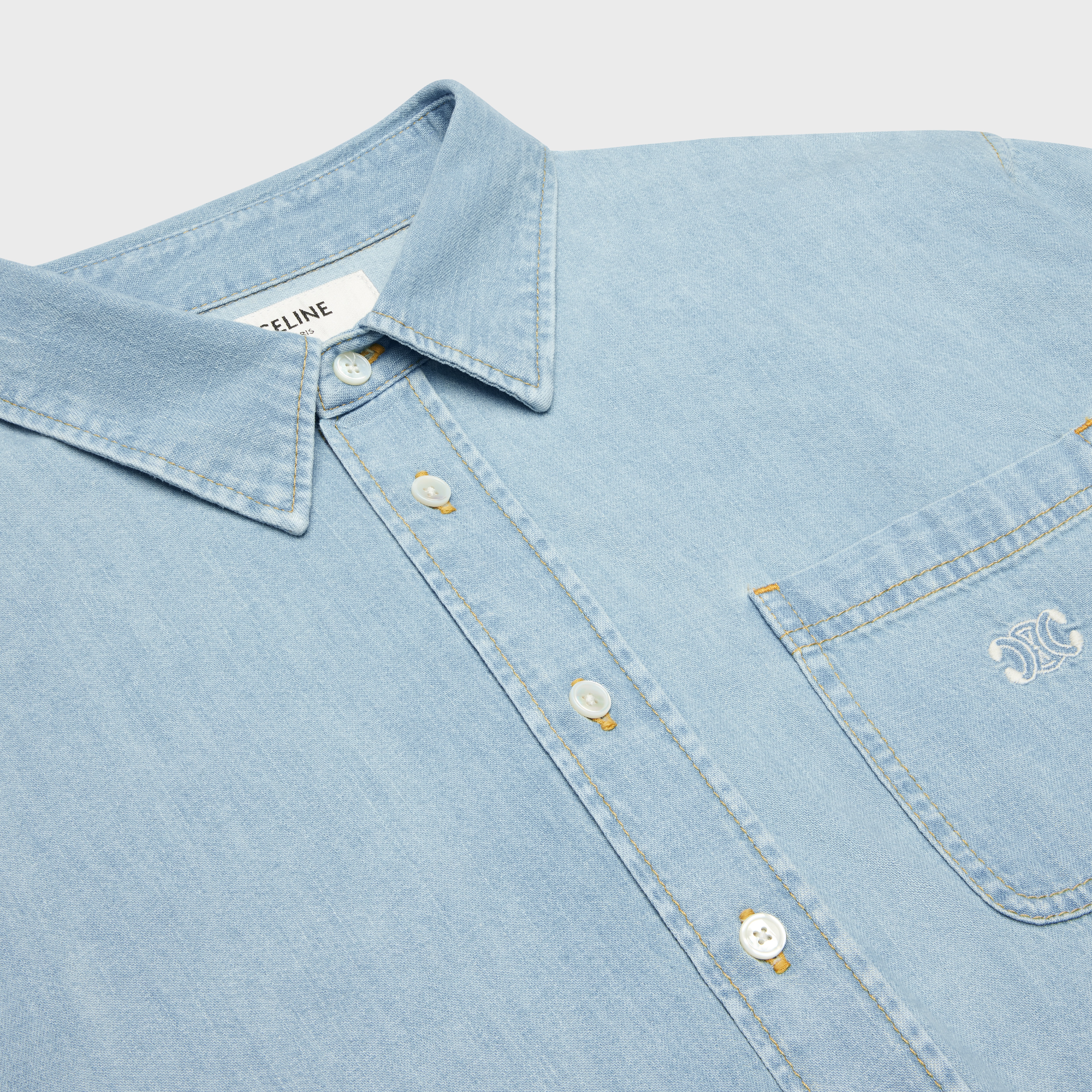 CROPPED SHIRT IN MELODY WASH DENIM - 3