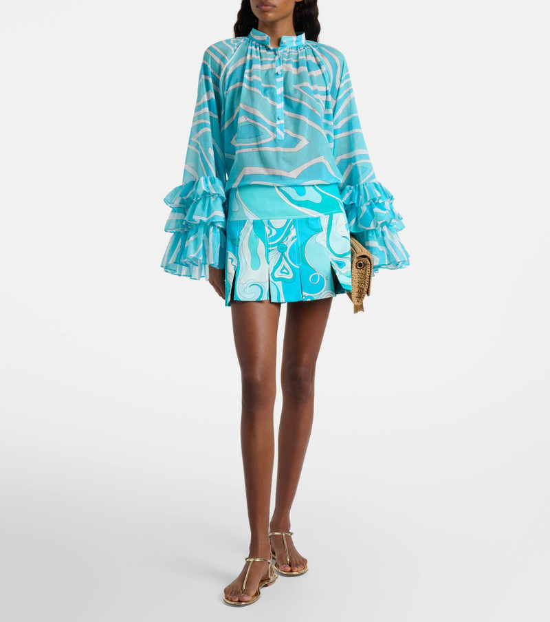 PUCCI Marmo ruffled cotton blouse outlook