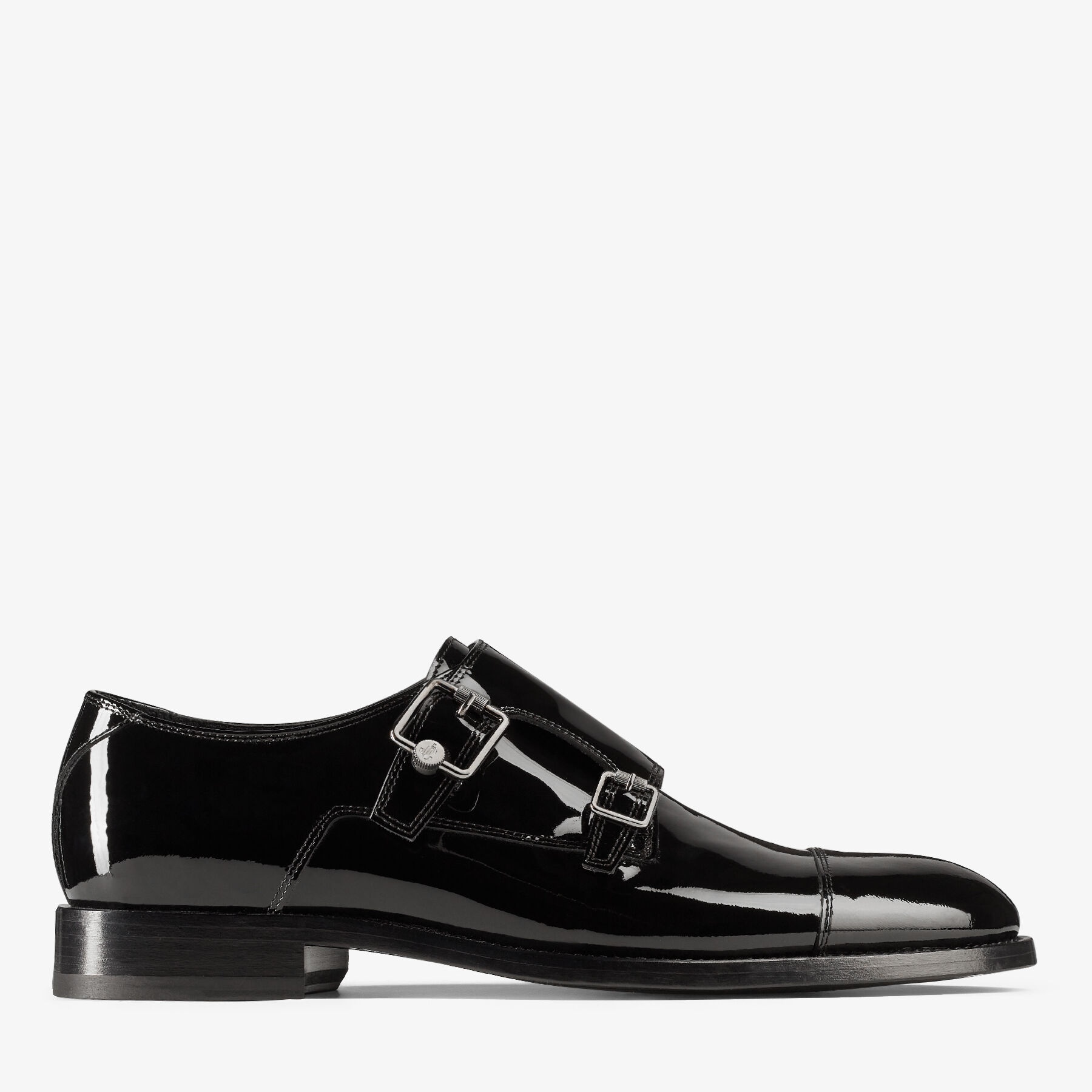 Finnion Monkstrap
Black Patent Leather Monk Strap Shoes with Studs - 1