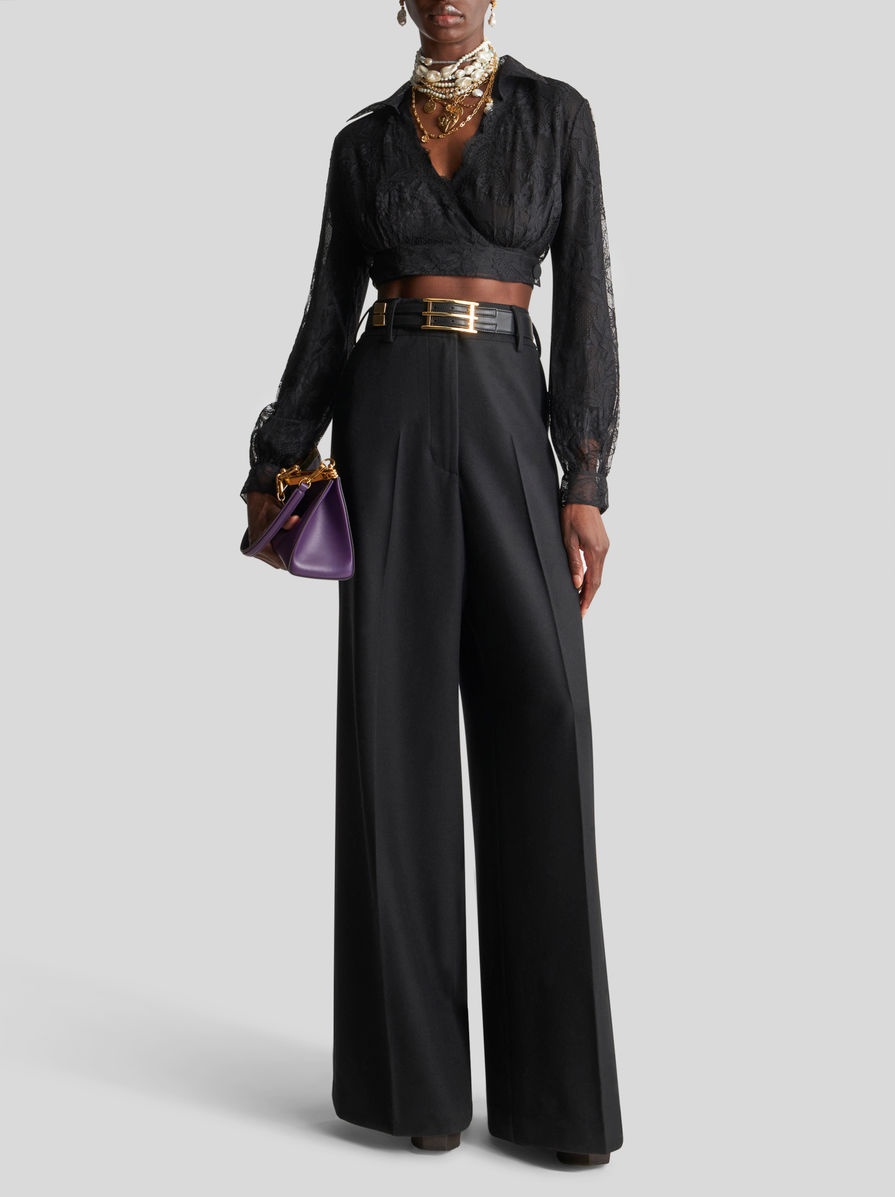 VIRGIN WOOL PALAZZO TROUSERS - 4