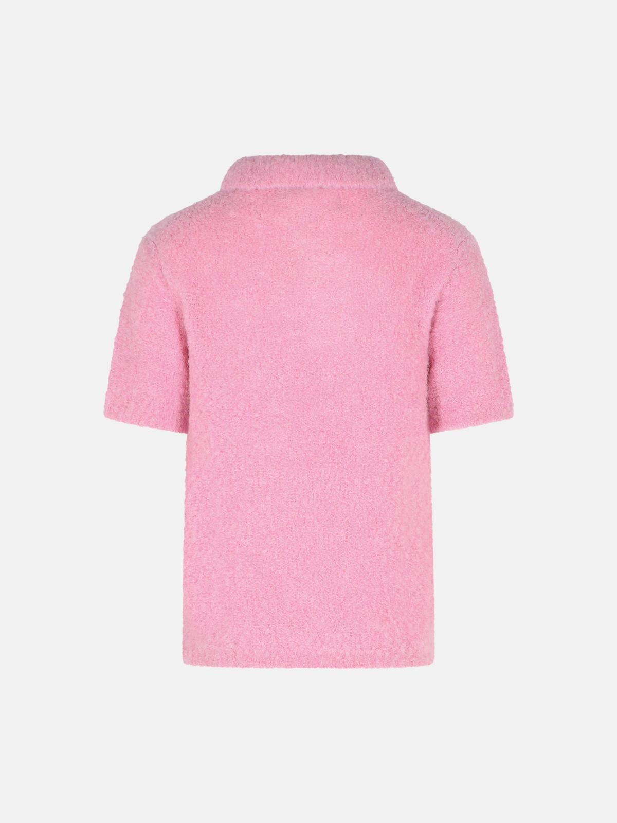 PINK ALPACA BLEND POLO SHIRT - 3