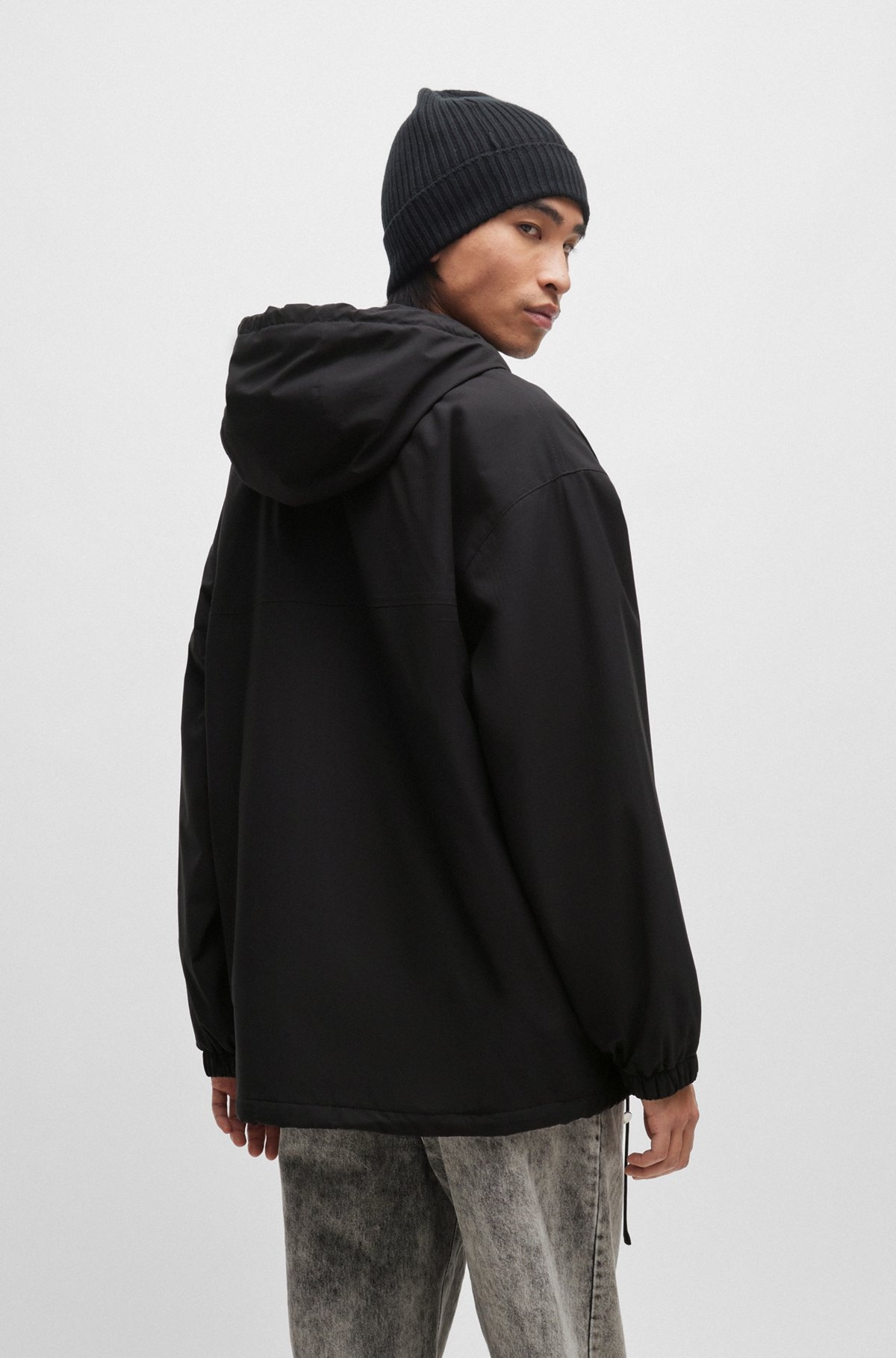 WATER-REPELLENT PARKA JACKET WITH STACKED-LOGO BUCKLE - 4