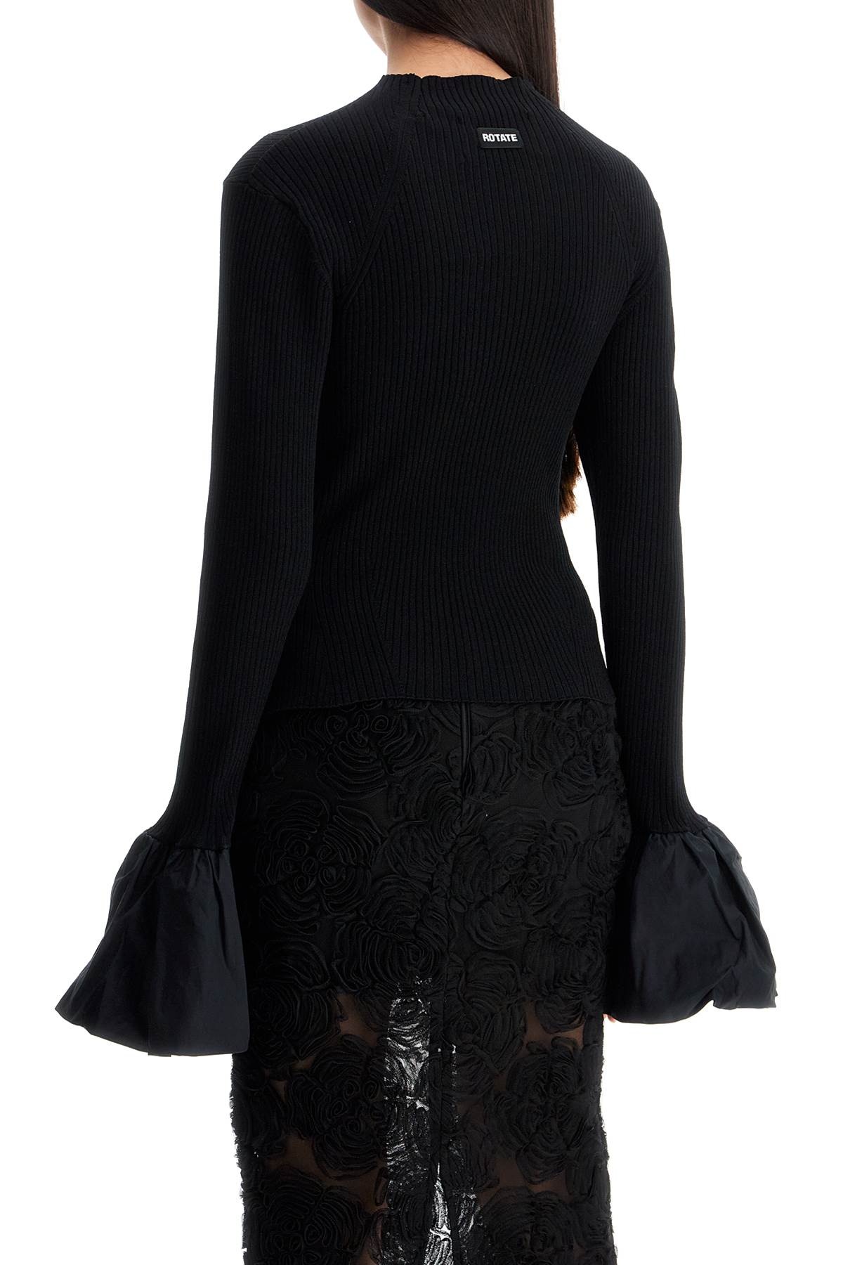 Rotate Black High Neck Viscose Top Women - 3