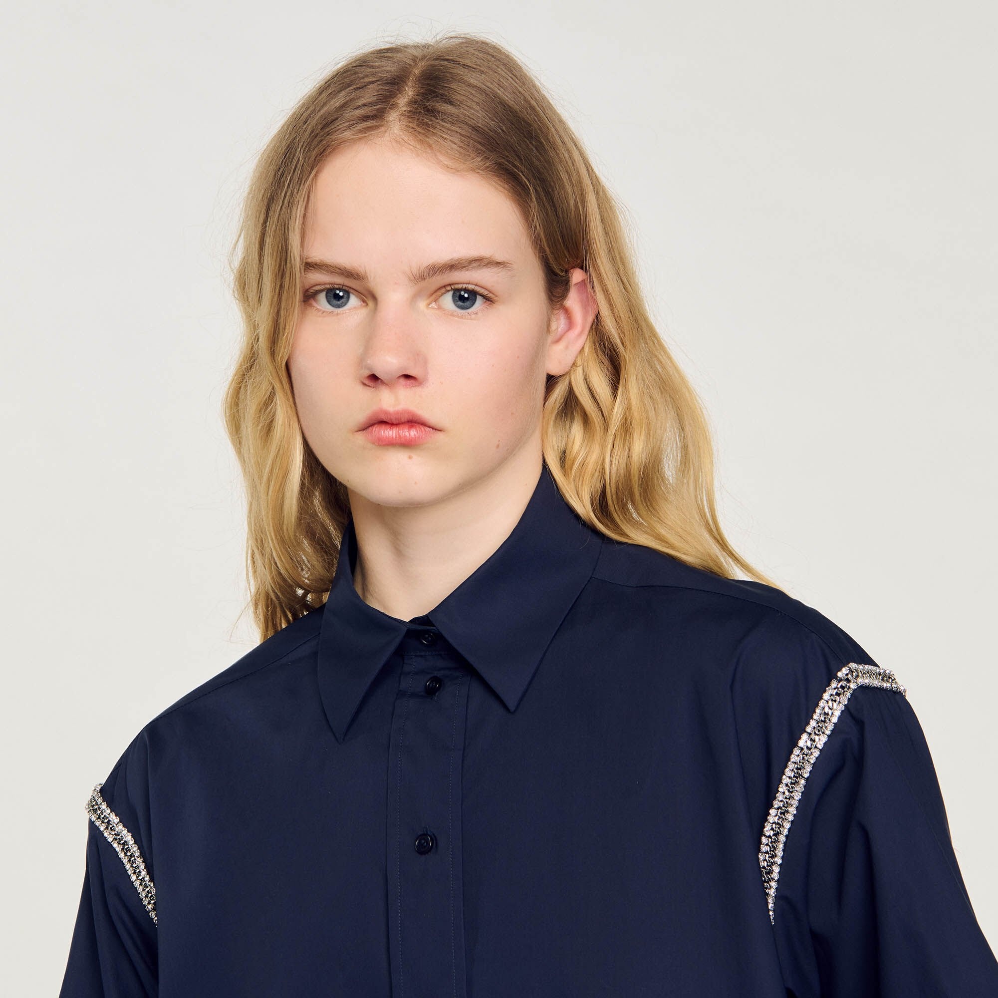 DENIM SHIRT WITH RHINESTONES - 4