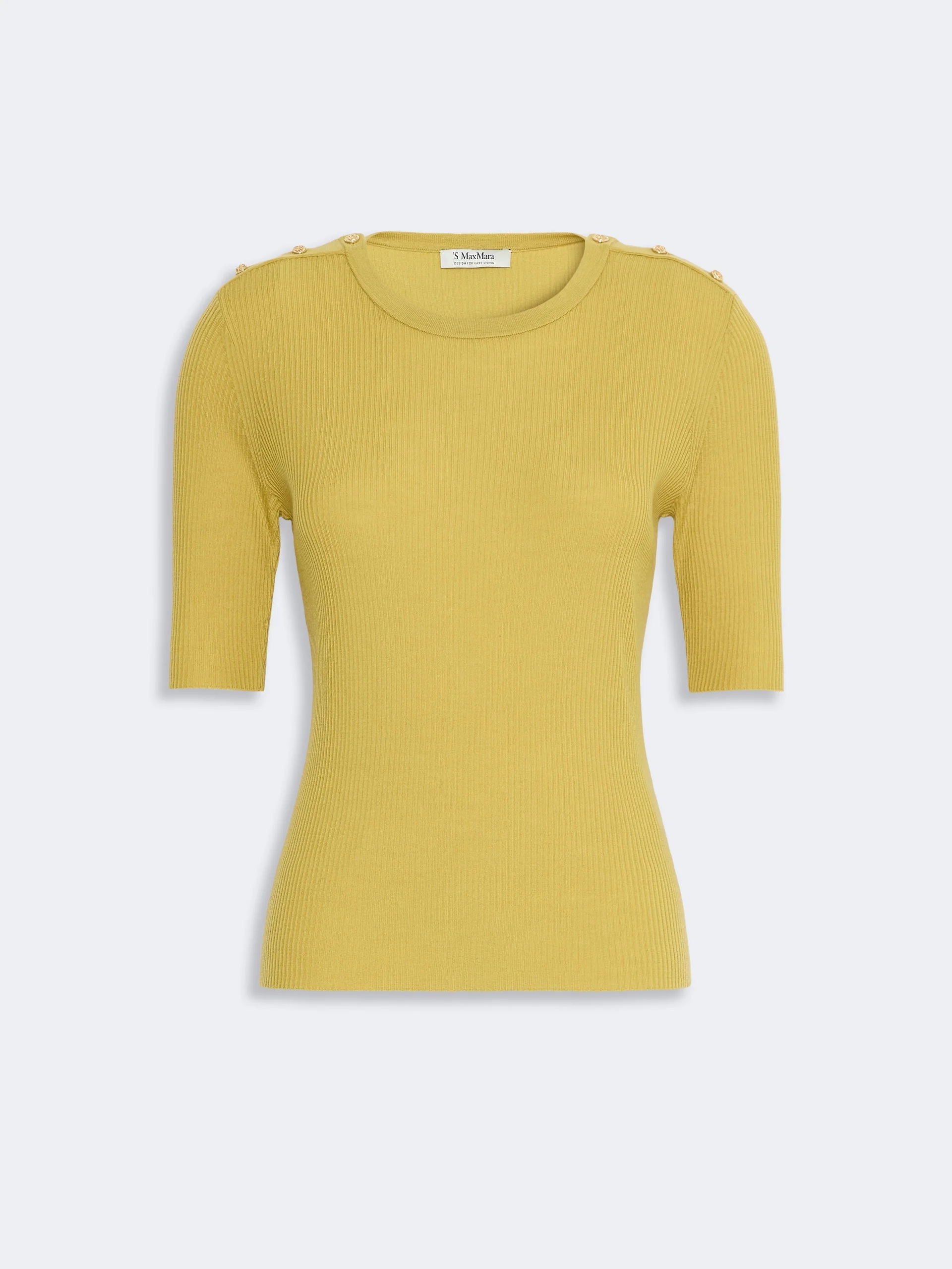 RIVIERA Ribbed woollen yarn jumper - YELLOW - 1