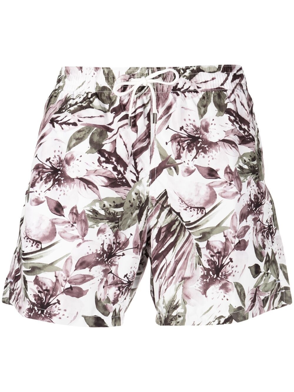 floral-print drawstring swim shorts - 1