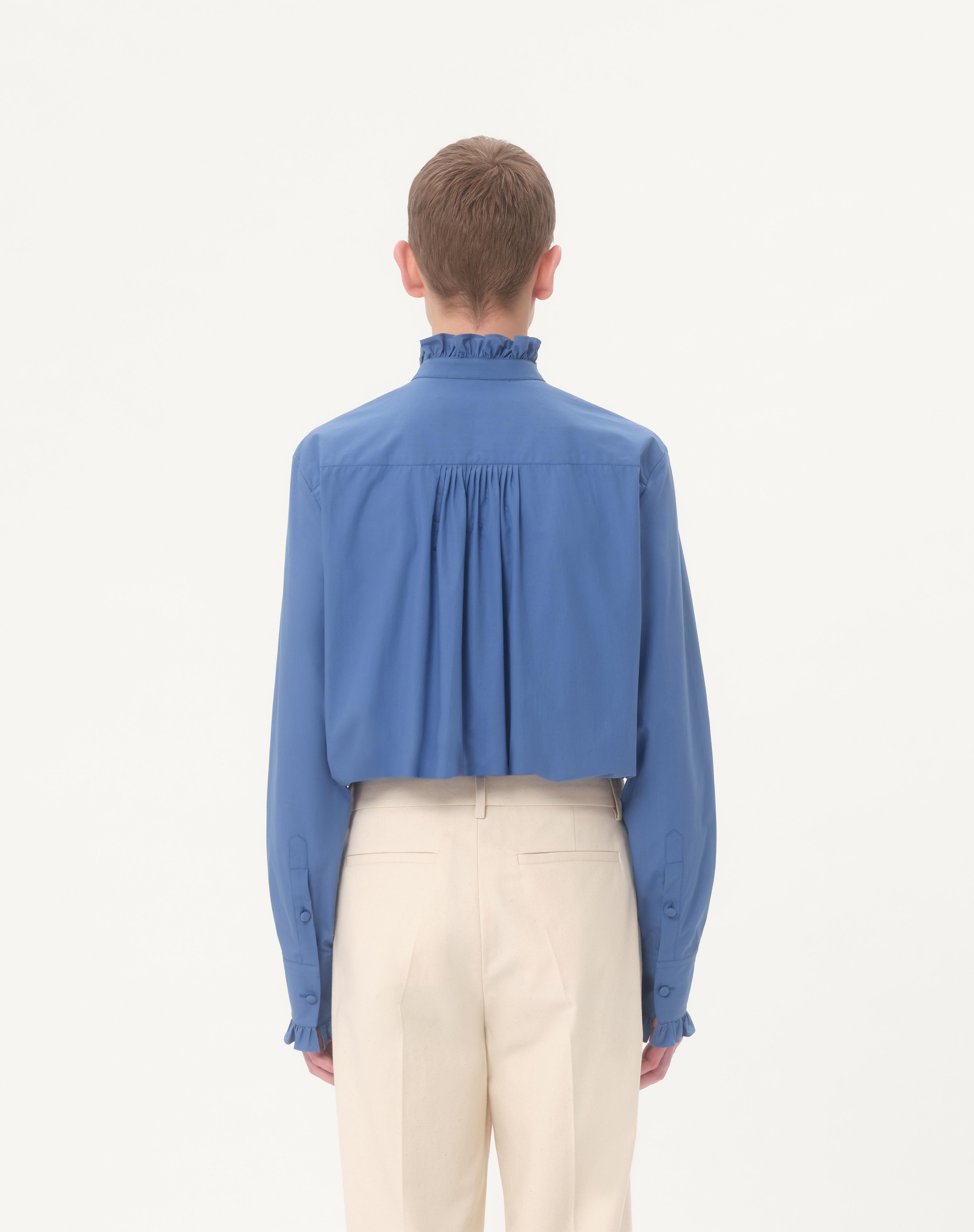 COTTON POPLIN SHIRT WITH PLASTRON AND RUFFLES - 7