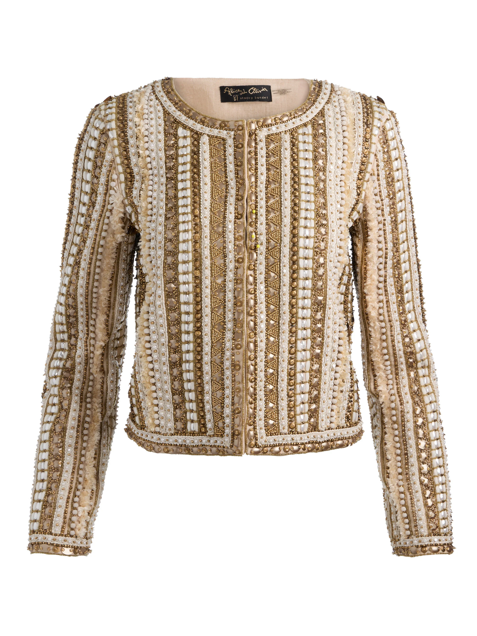 KIDMAN LINEN EMBELLISHED JACKET - 1