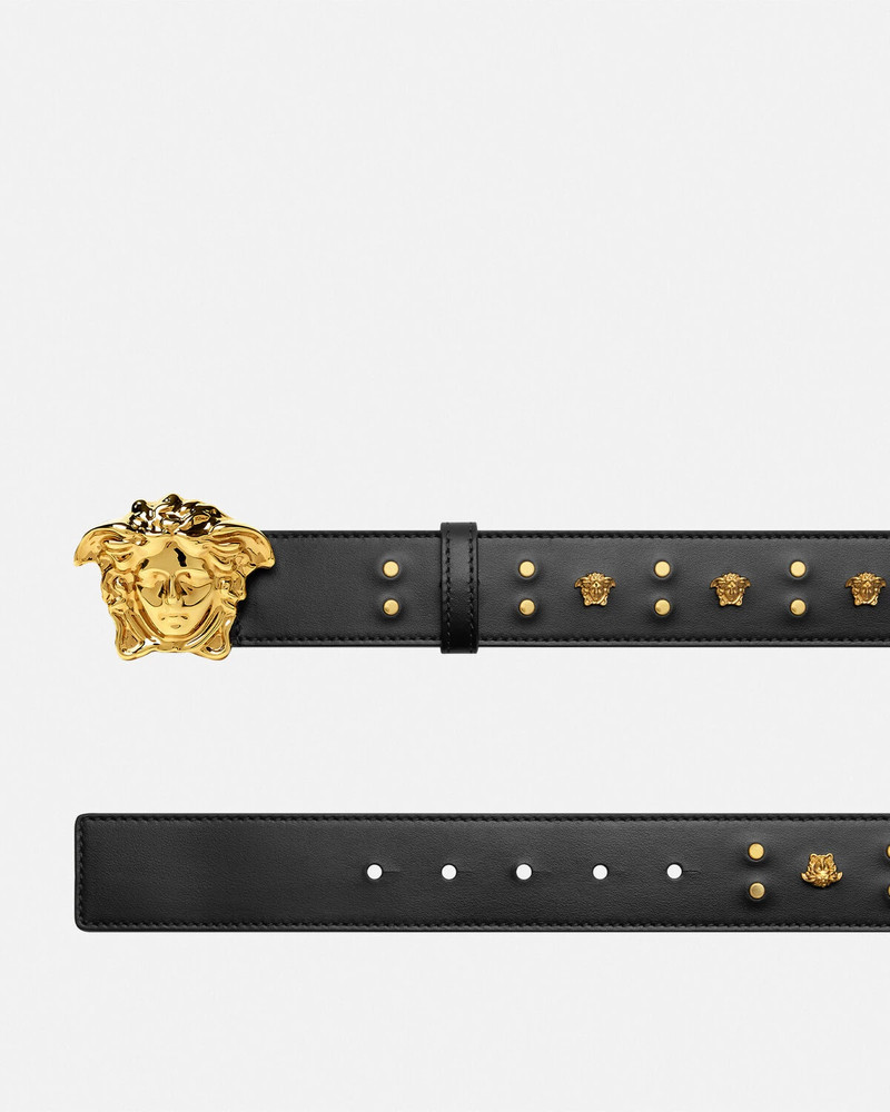 VERSACE Studded Medusa Leather Belt 1.6" outlook