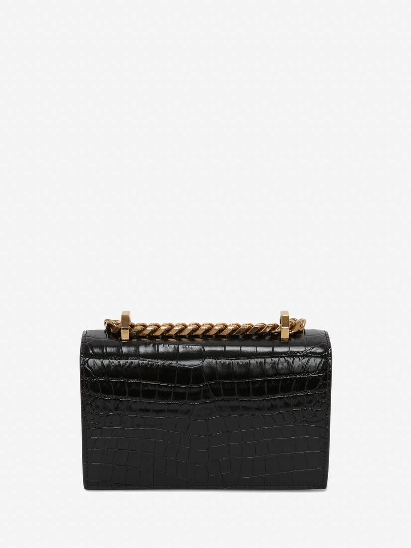 Women's Mini Jewelled Satchel in Black - 4