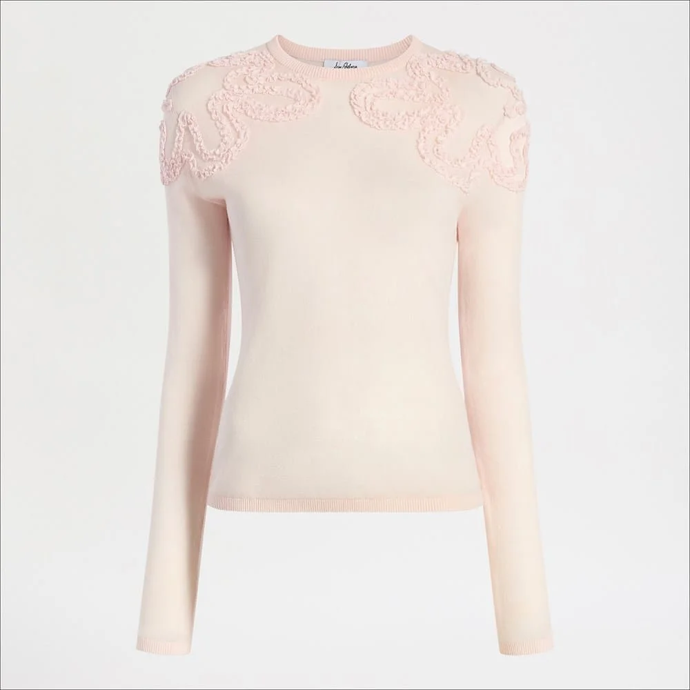 Long Sleeve Ruffle Detail Sweater - 1