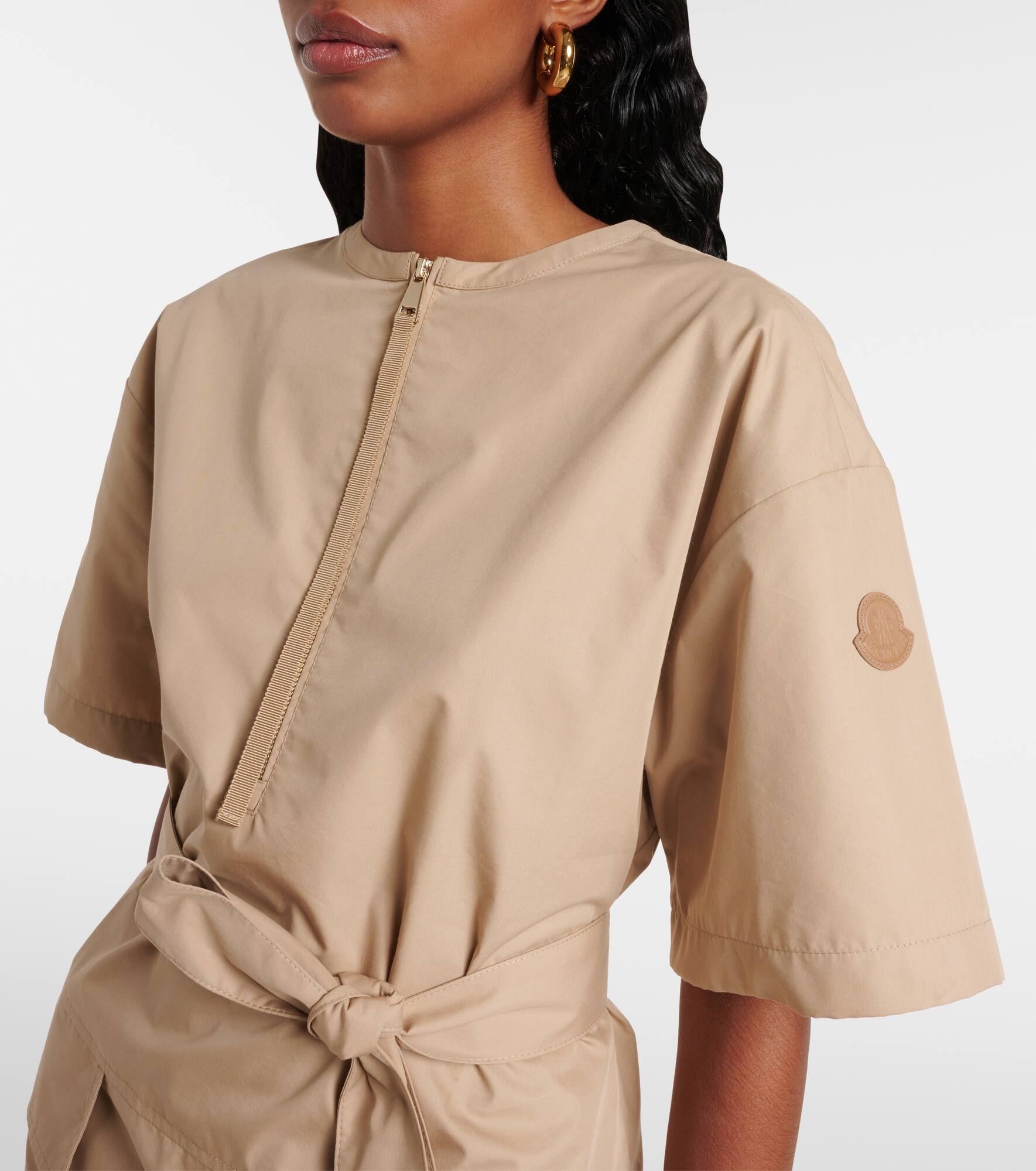 Belted cotton-blend minidress - 4