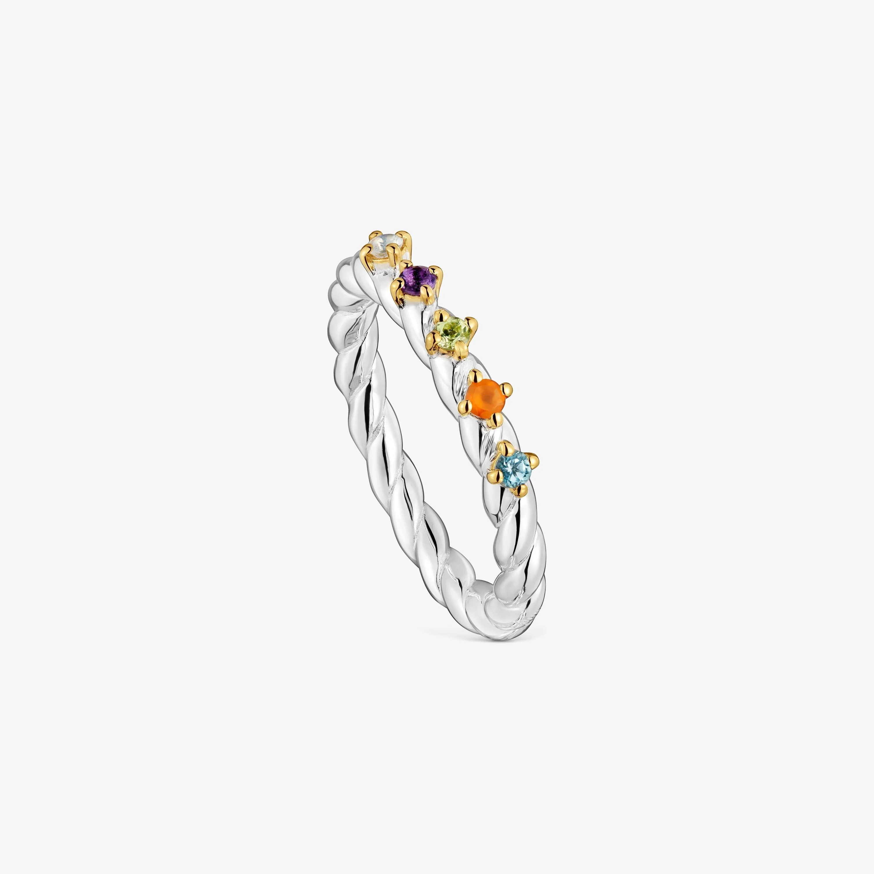 Small two-tone and gemstones Ring Sugar Party - 1