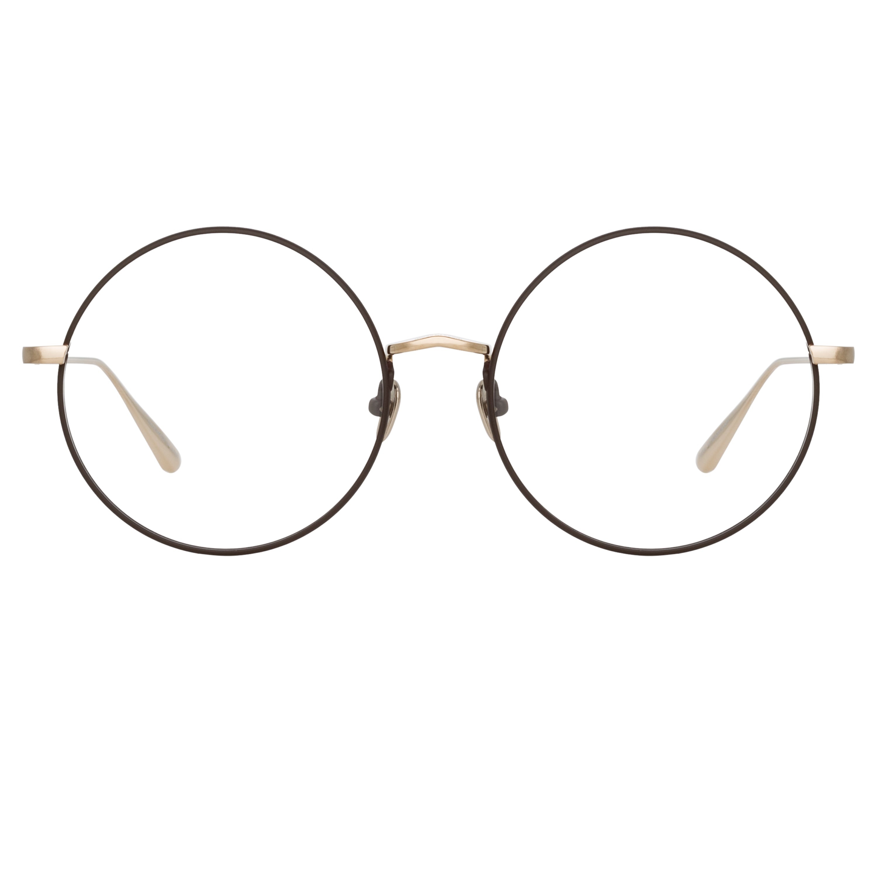 BEA ROUND OPTICAL FRAME IN LIGHT GOLD - 1