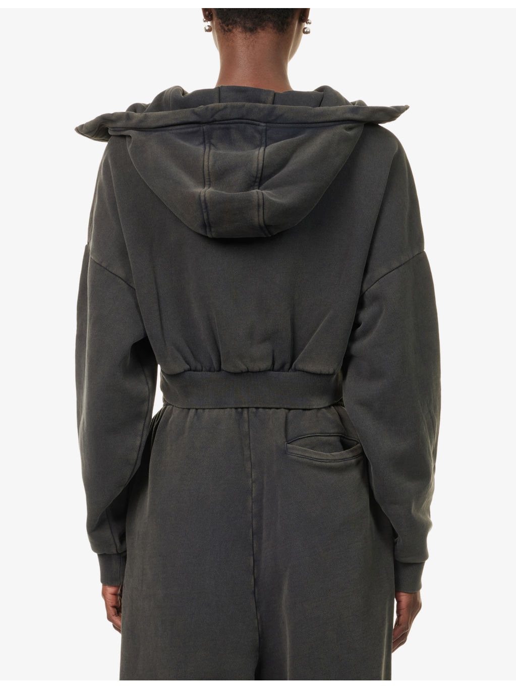 Cropped Full Zip Cotton-Jersey Hoodie - 4