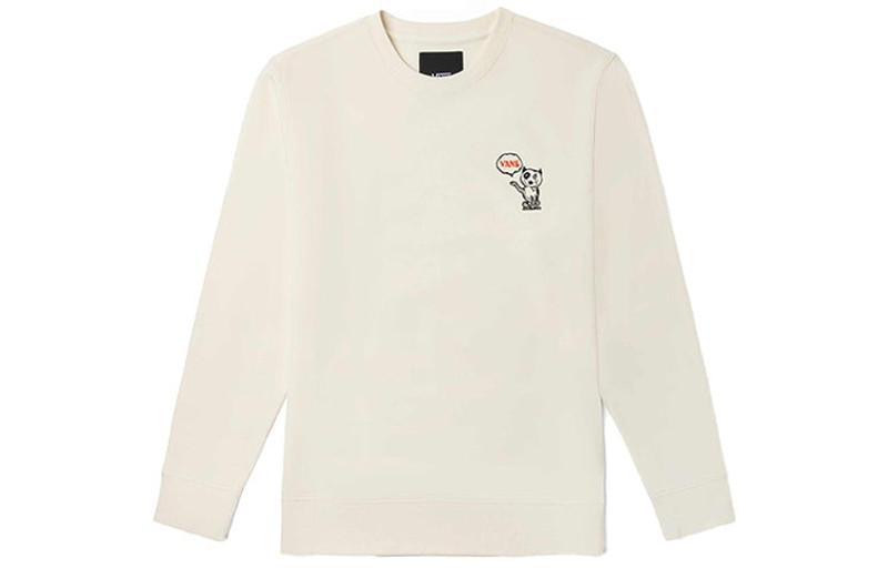 Vans Vans Funny Pattern Pullover Round Neck Sports Couple Style Creamy White VN0A5H76FS8 outlook