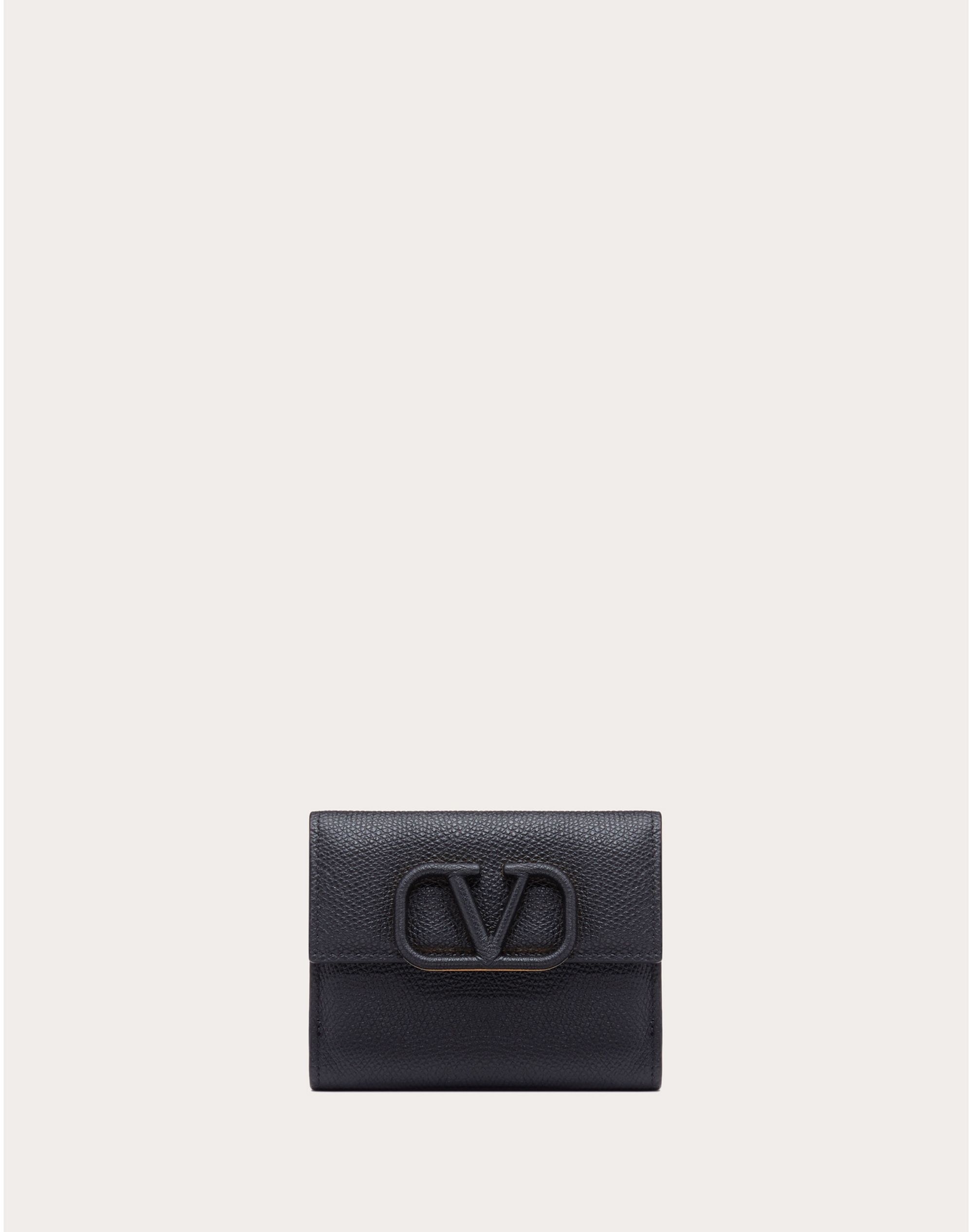COMPACT VSLING GRAINY CALFSKIN WALLET - 1