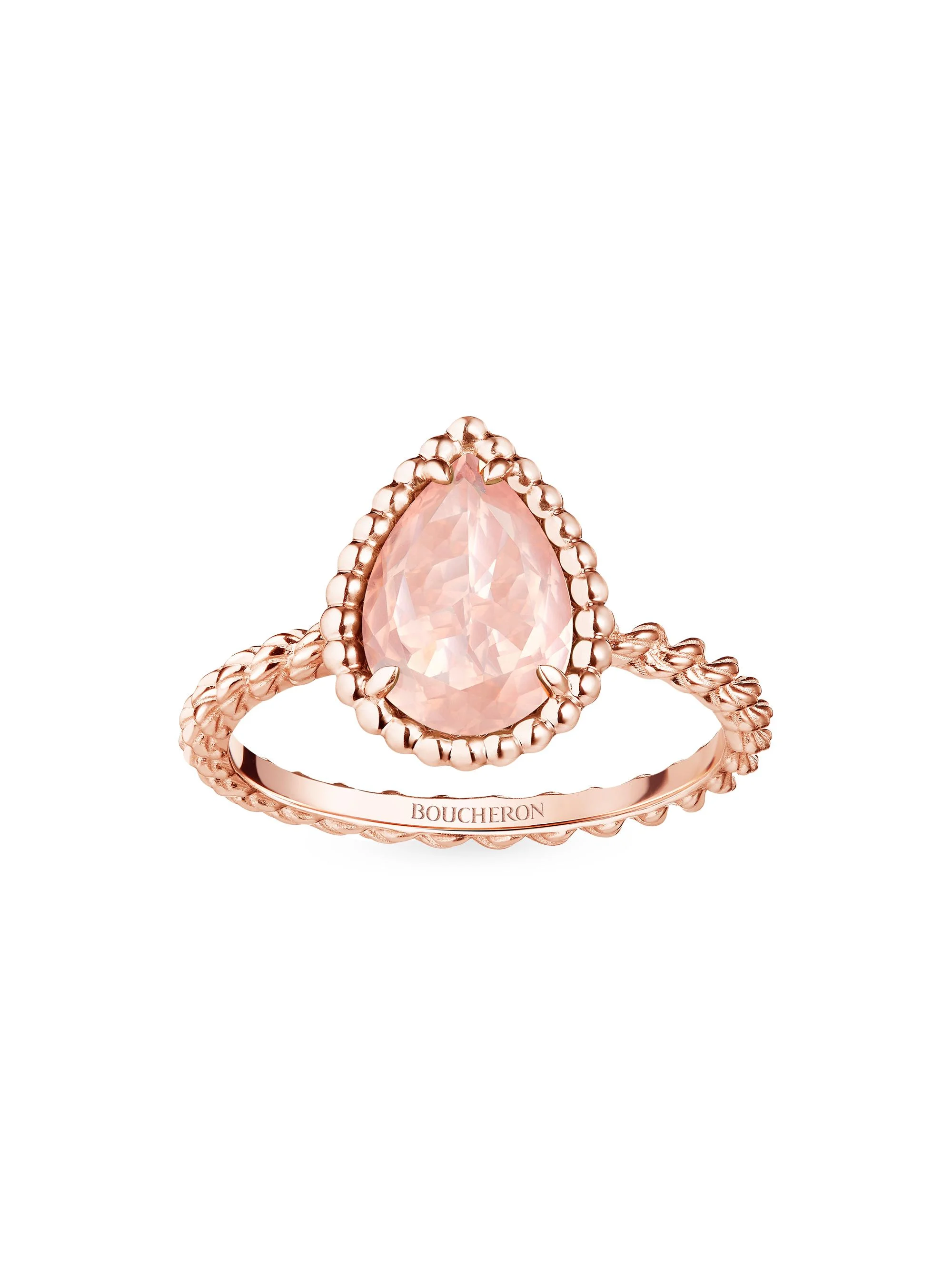 Women's Serpent Bohème 18K Rose Gold & Pink Quartz Ring - Rose Gold - 1